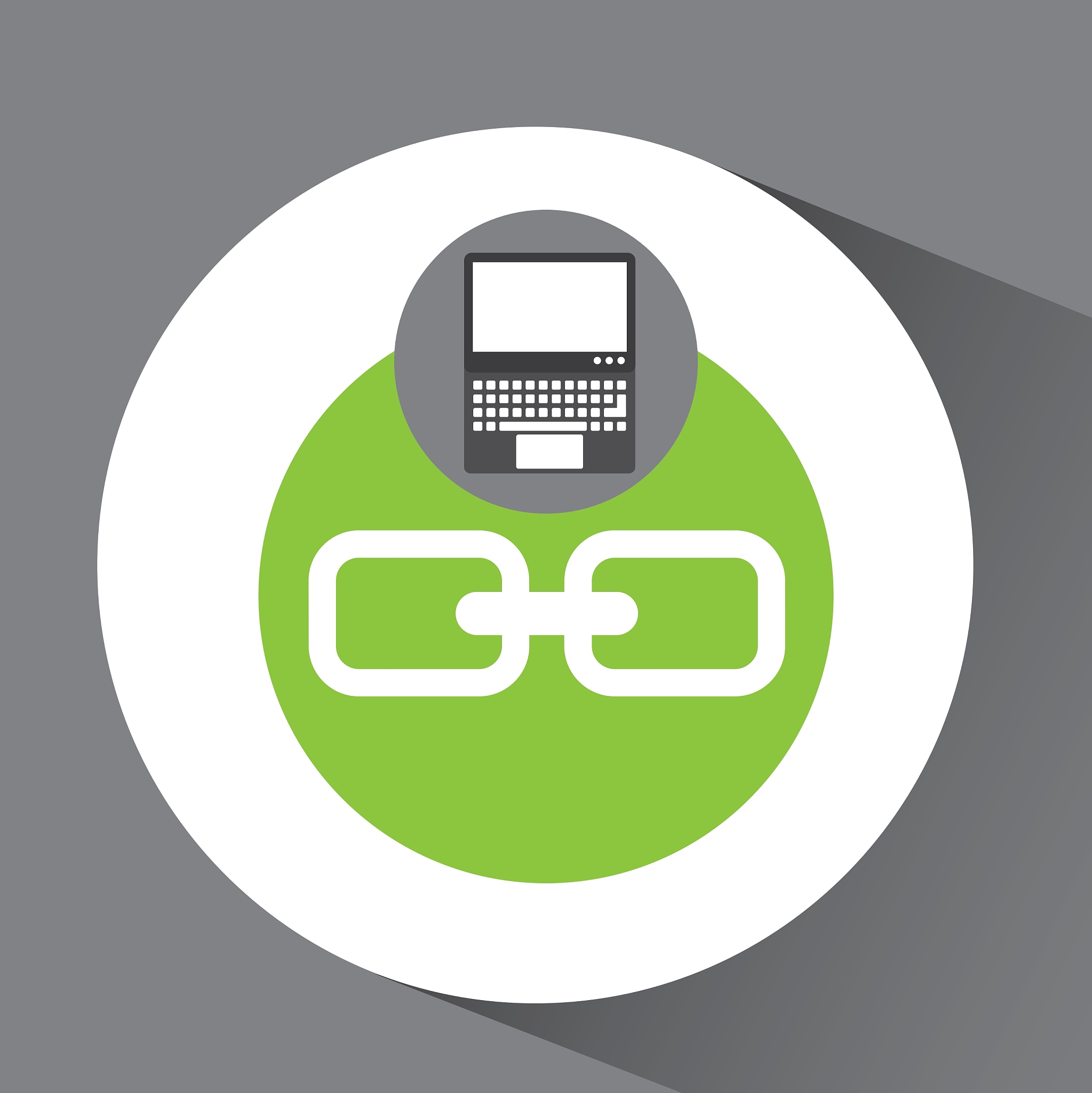 laptop technology link web icon