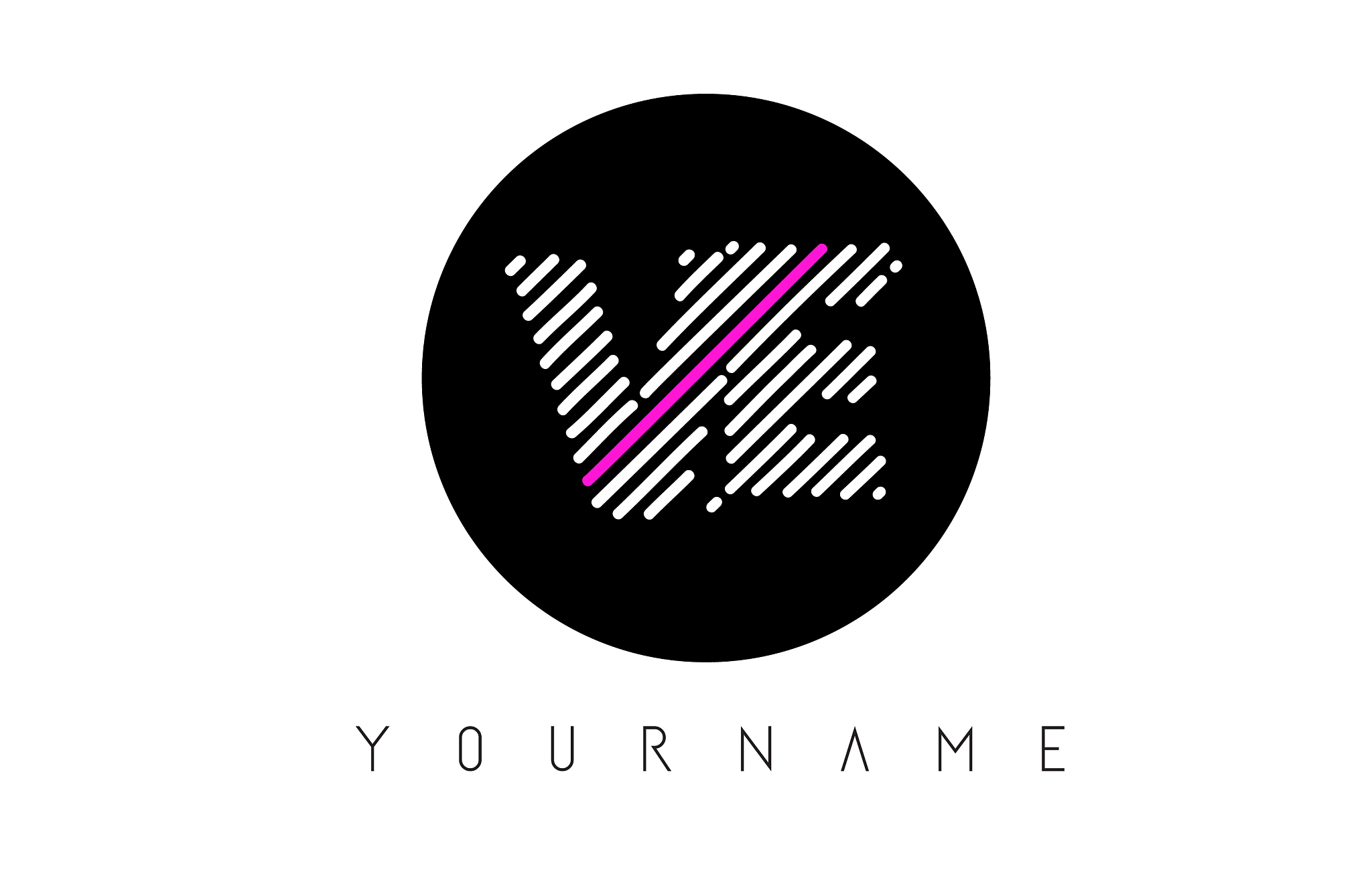 ve letter logo design with white lines and black