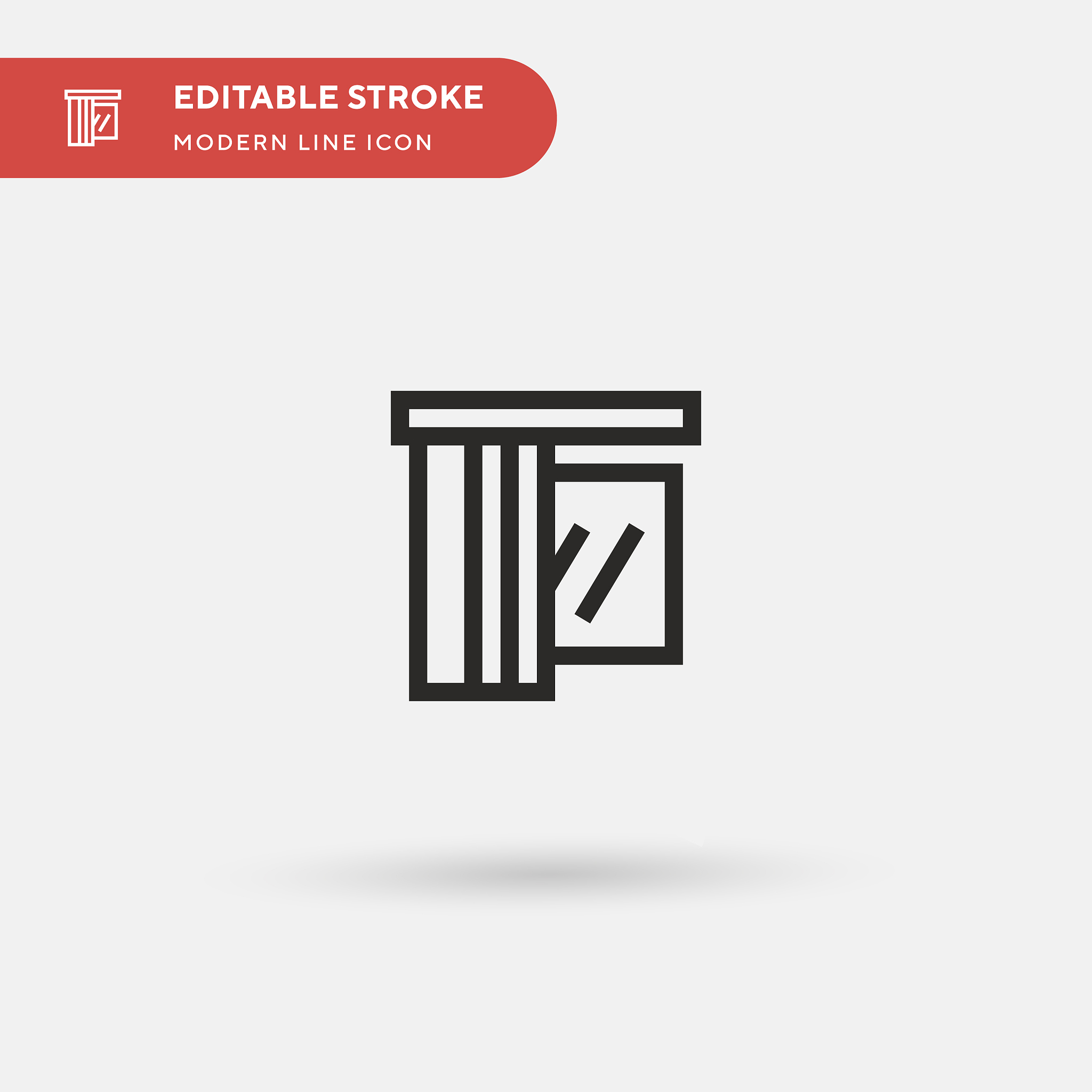 smart curtain simple icon