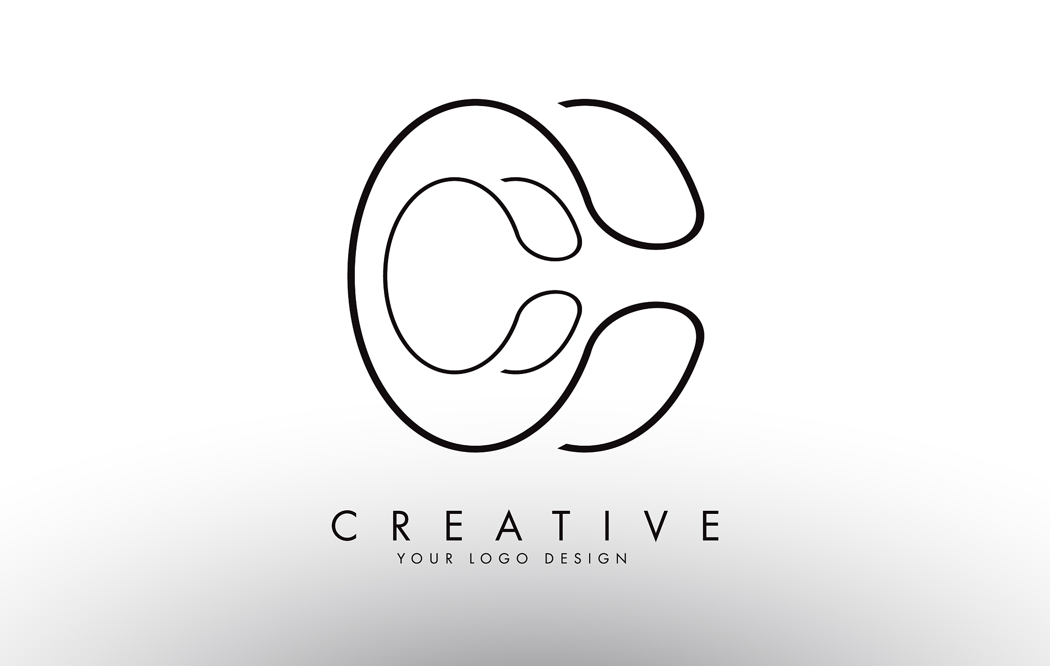 oultine monogram cc c c letters logo design