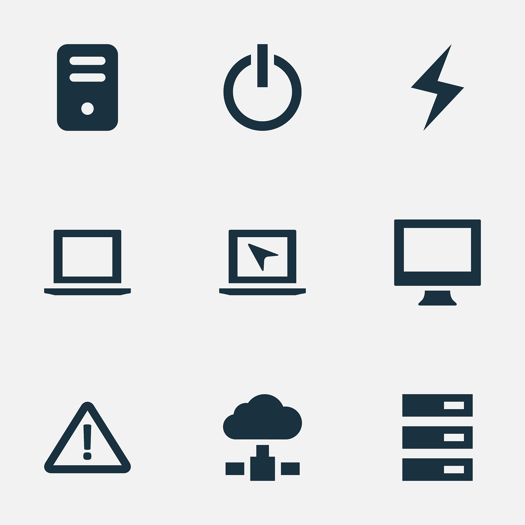 set of simple laptop icons