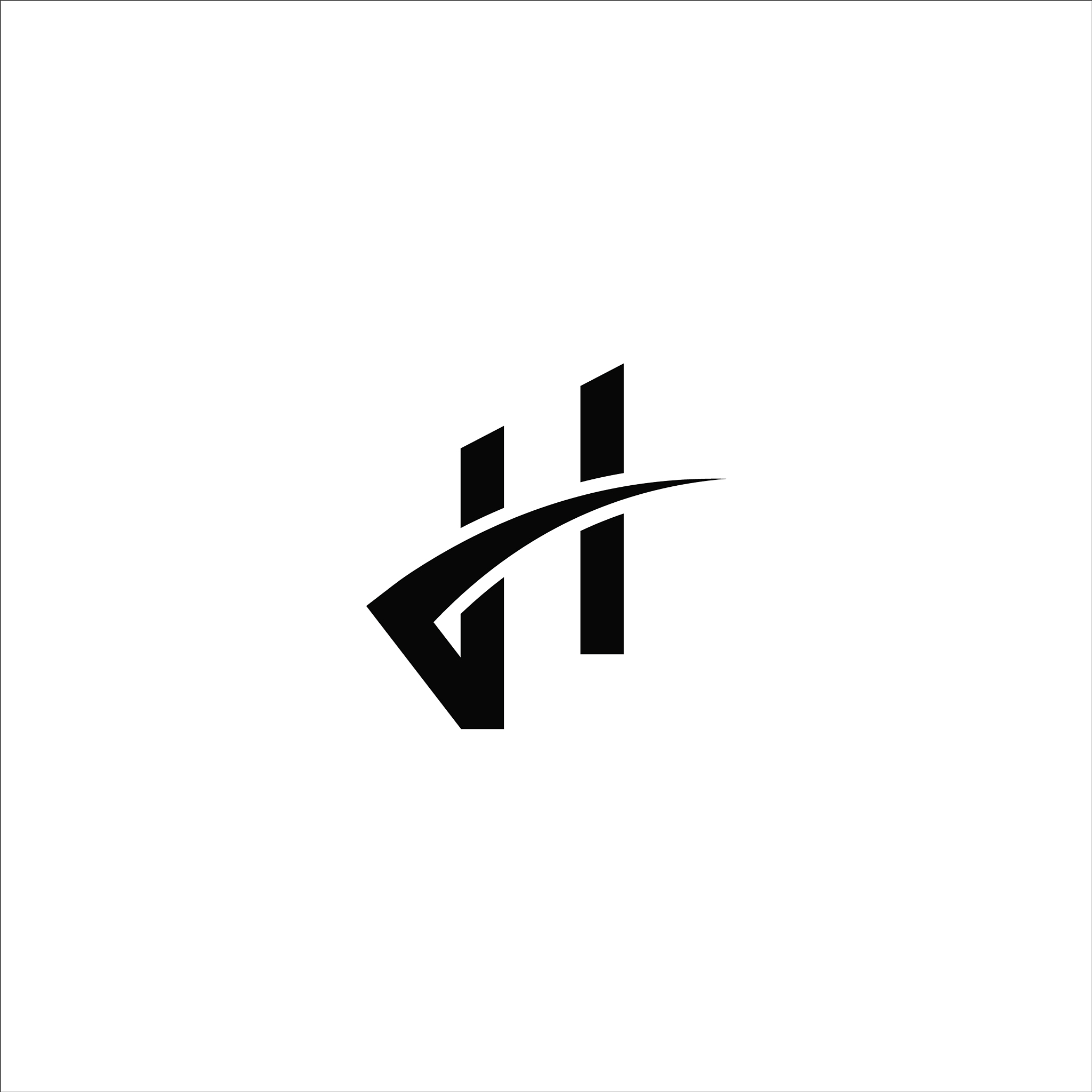 initial letter h or hh logo design template