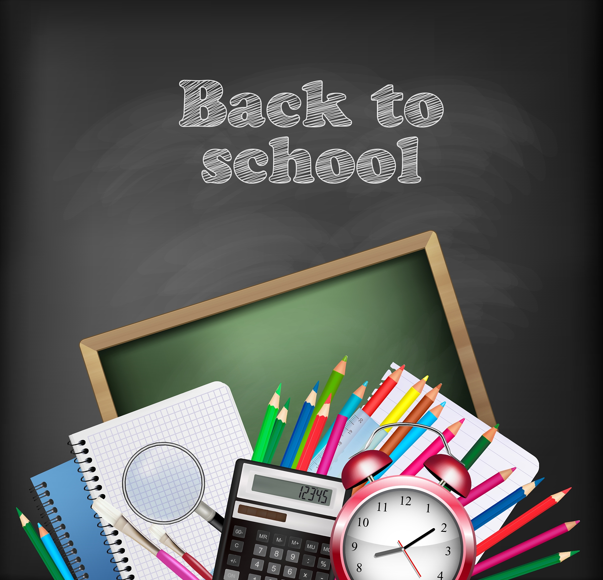 back to school background with school supplies