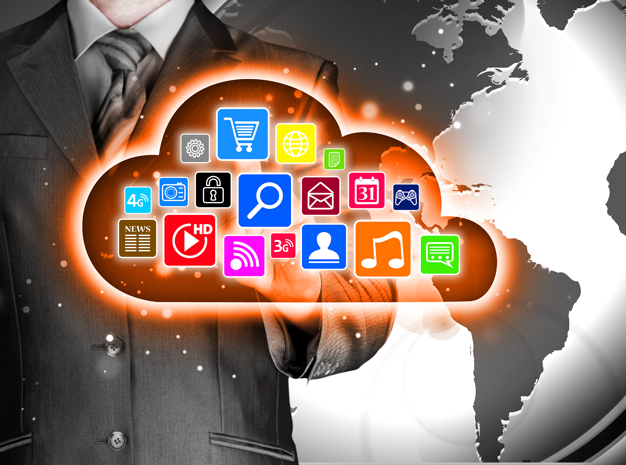 cloud computing touchscreen interface