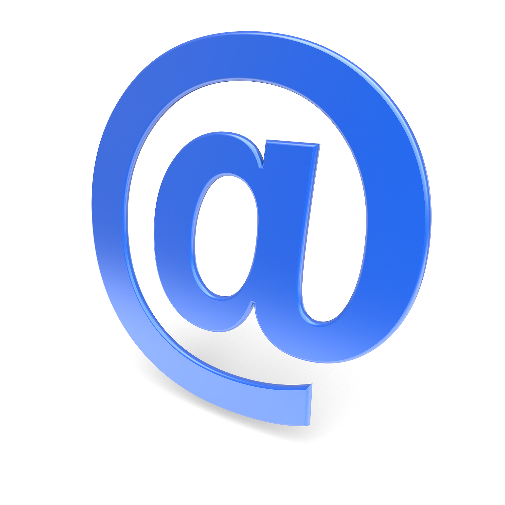 blue 'at' symbol