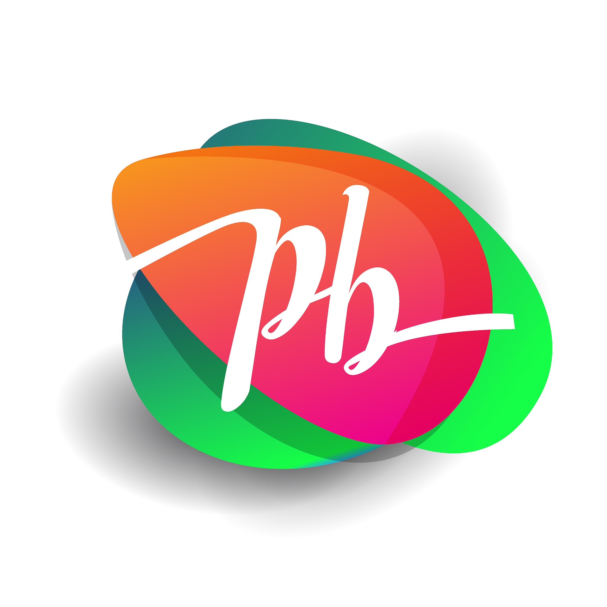 icon button with colorful splash and alphabet