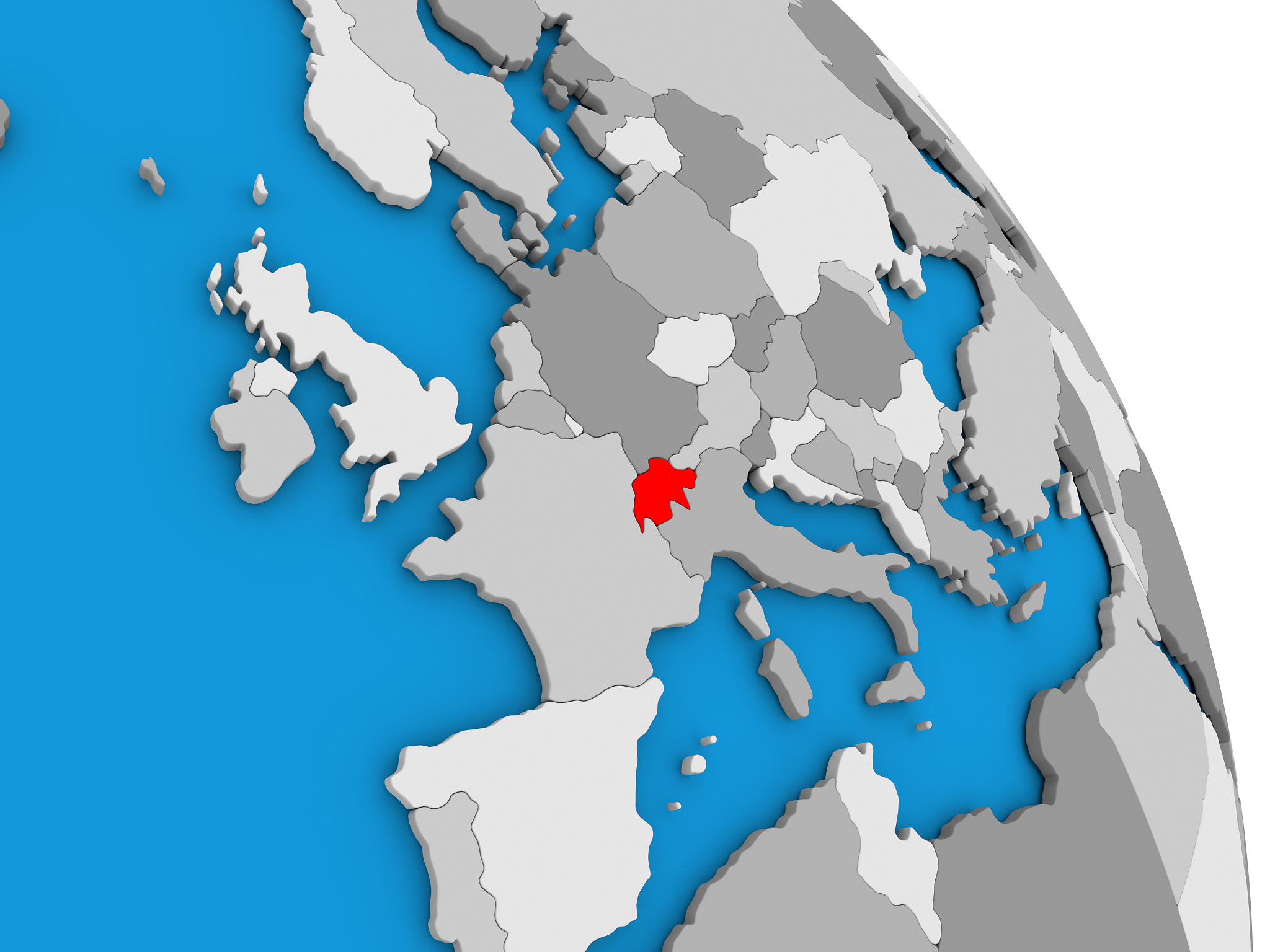 switzerland on globe