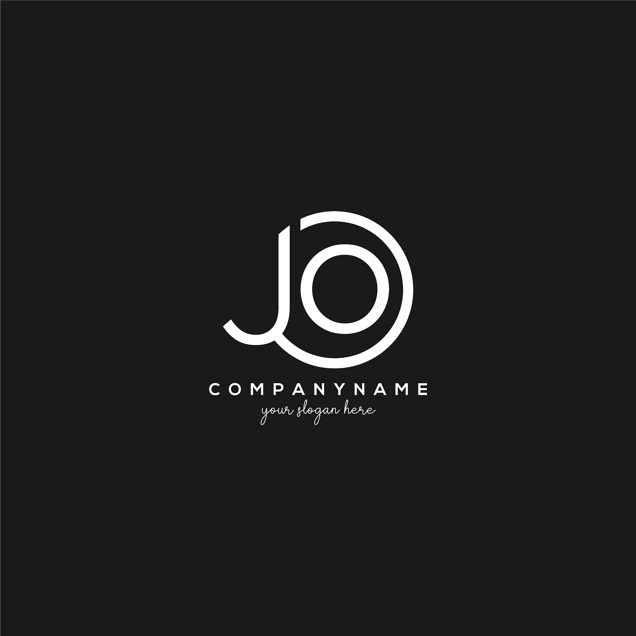 initial jo letter logo with circle template
