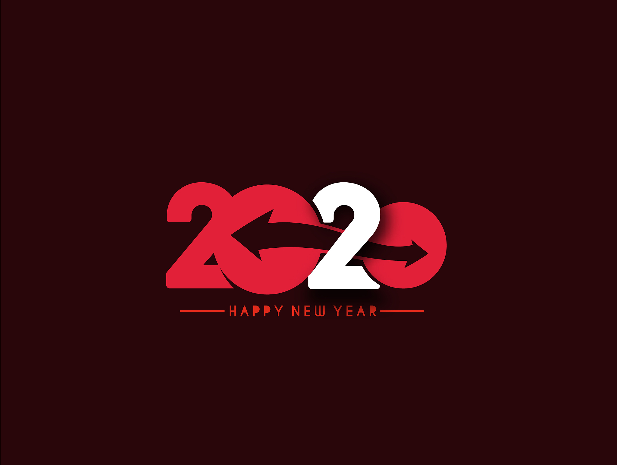 happy new year 2020 text typography design