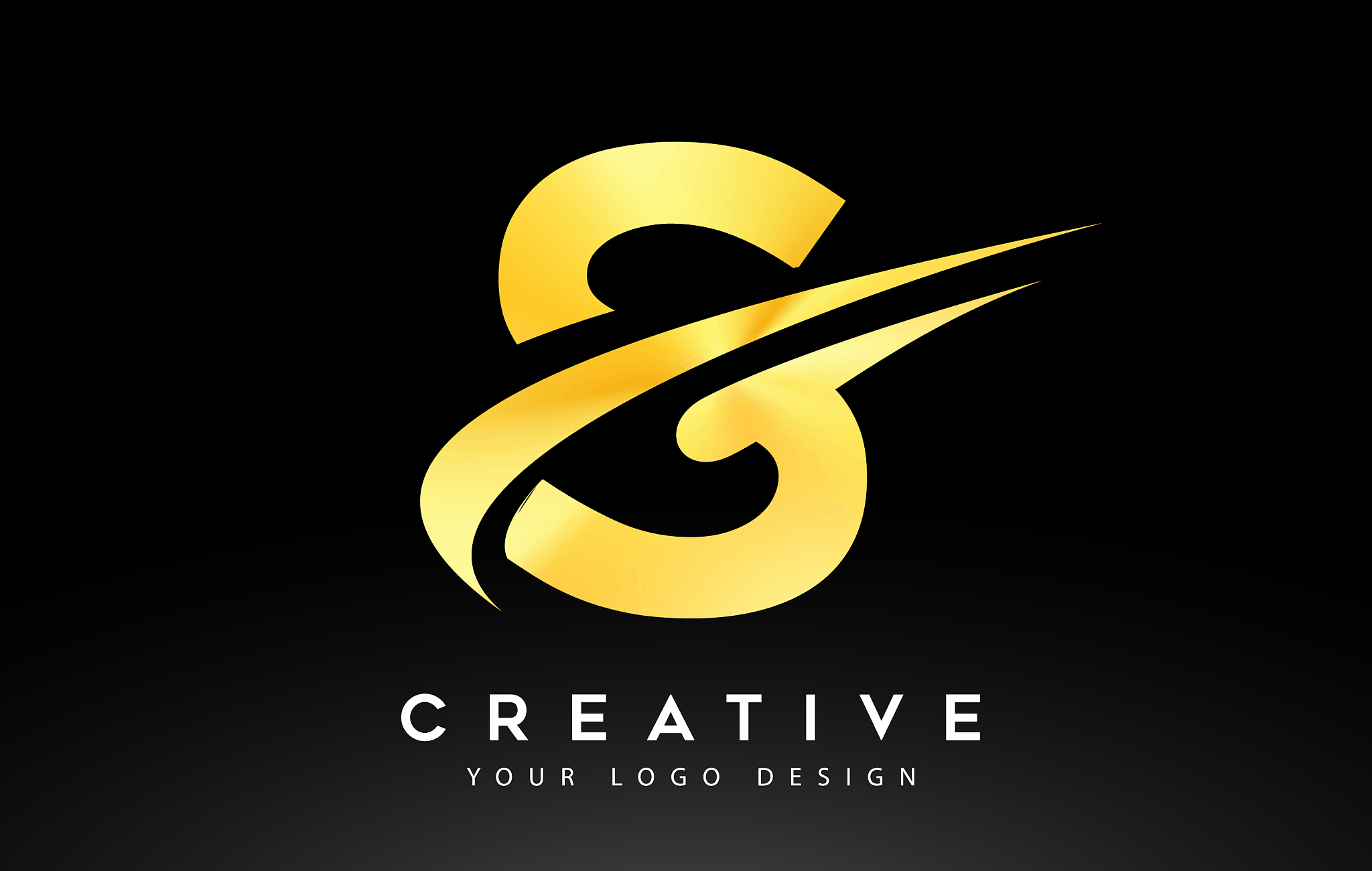 creative s letter logo design with swoosh icon