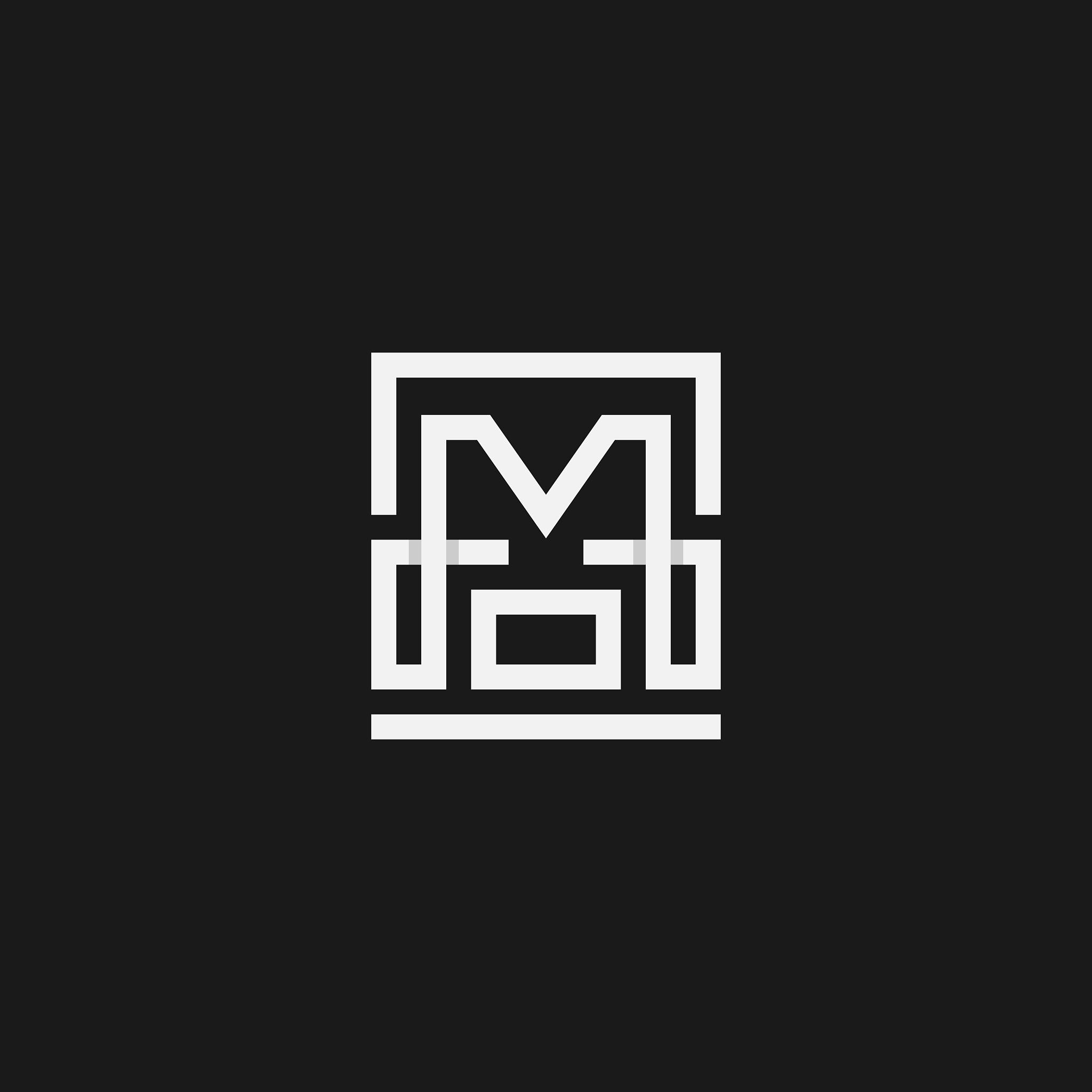 monogram hm logo in a modern line style