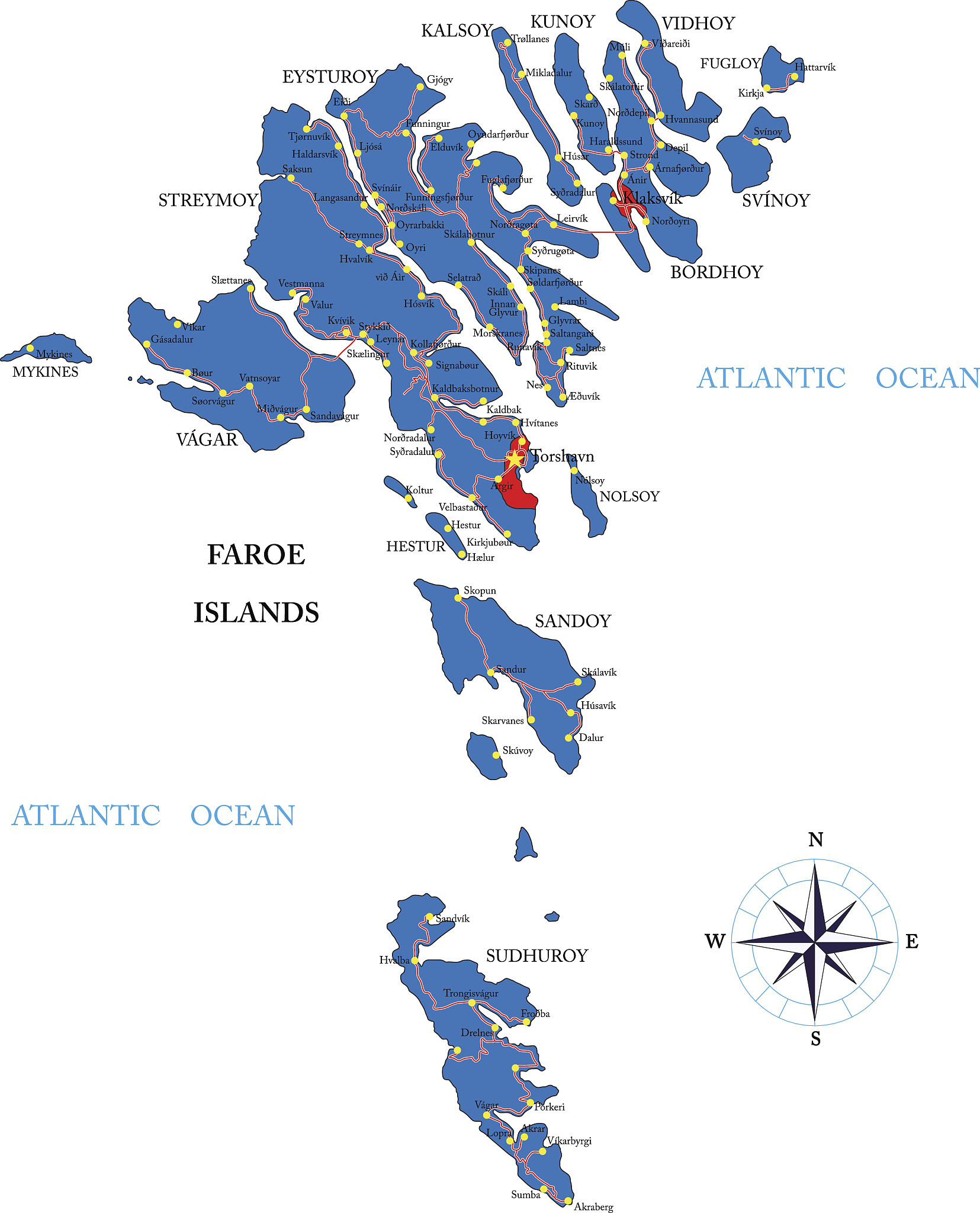 faeroe islands map