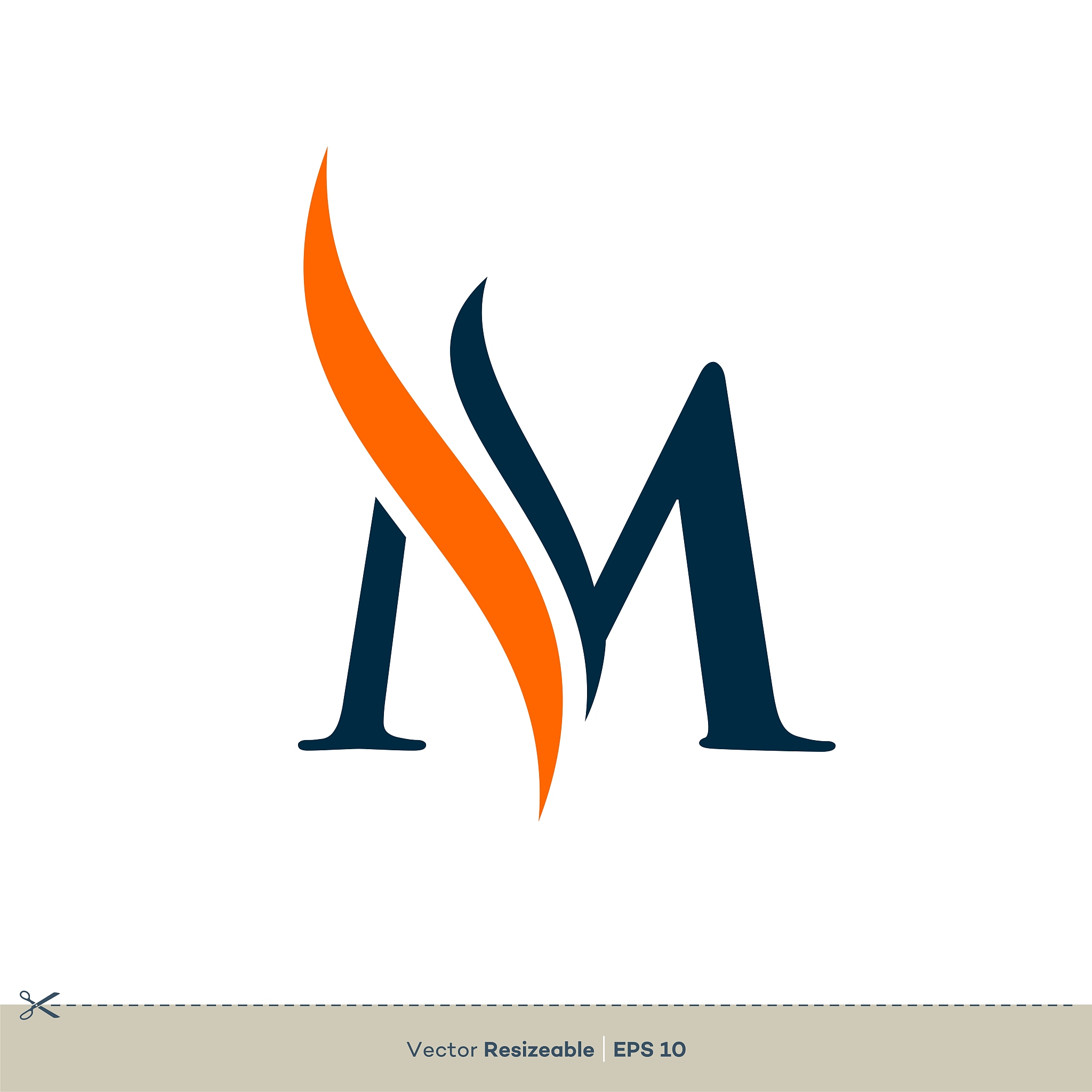 swoosh m letter logo template illustration design. vector eps 10