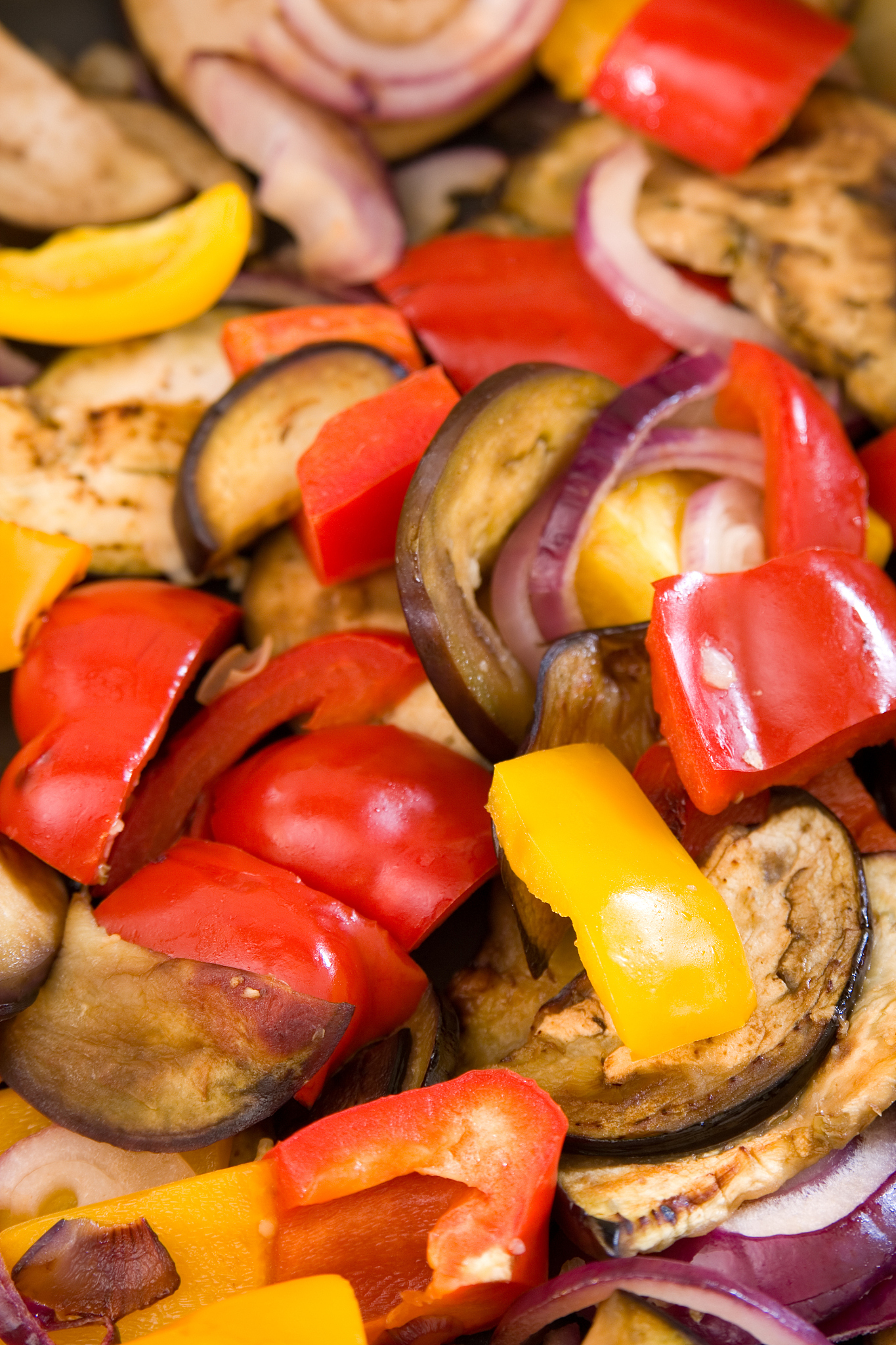 mediterranean vegetables cooking in a pan
