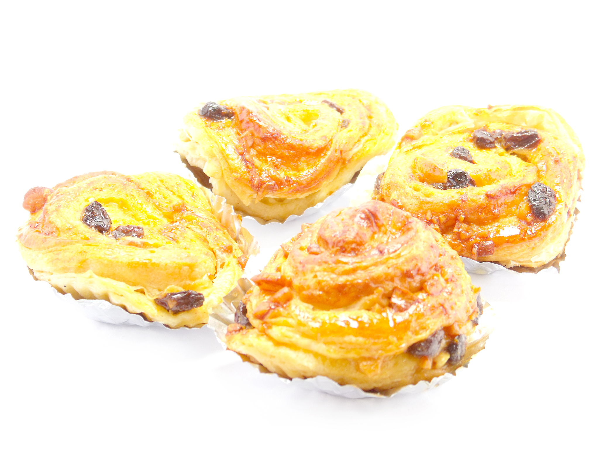 danish pastry isolated on white background