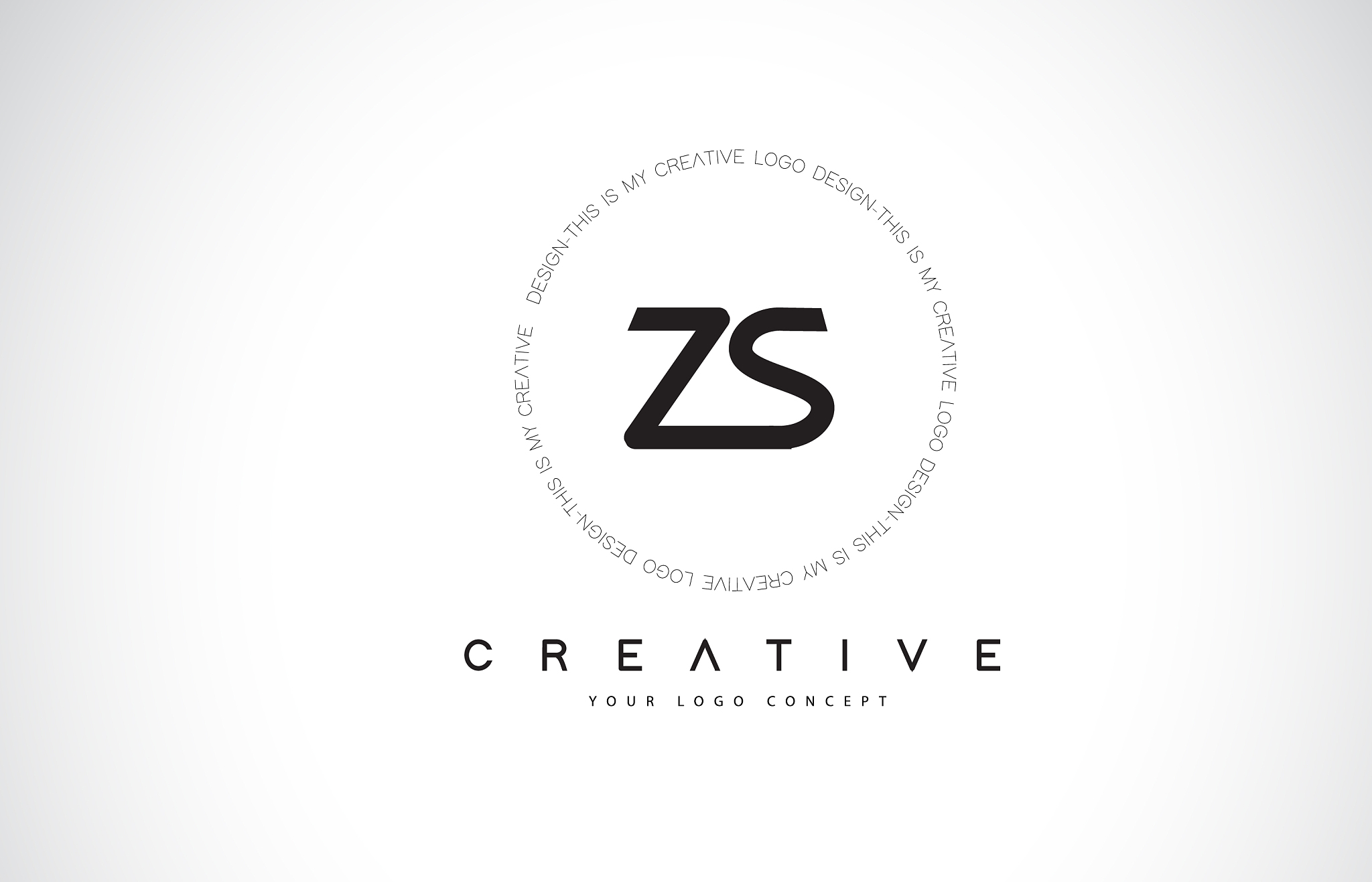 zs z s logo design with black and white creative