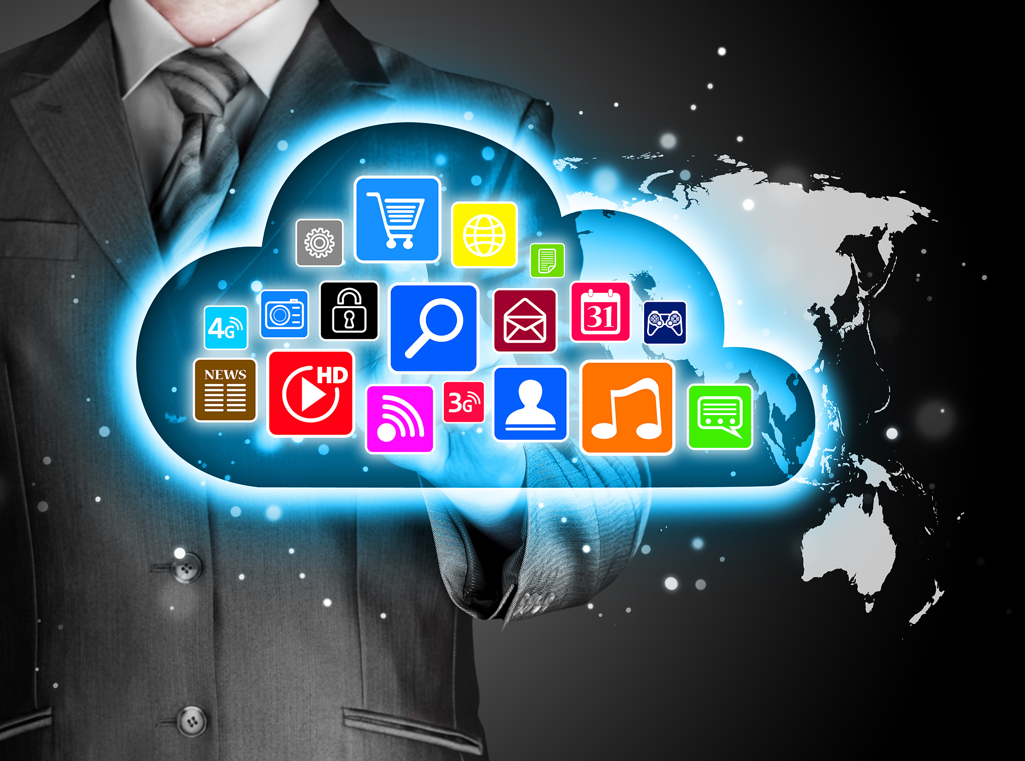 cloud computing touchscreen interface