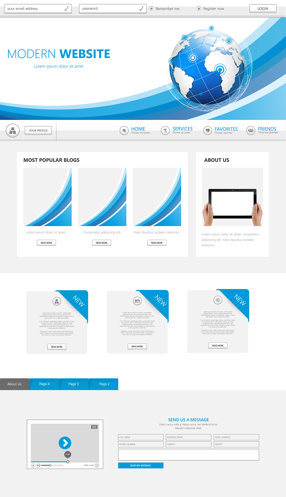 business website template vector