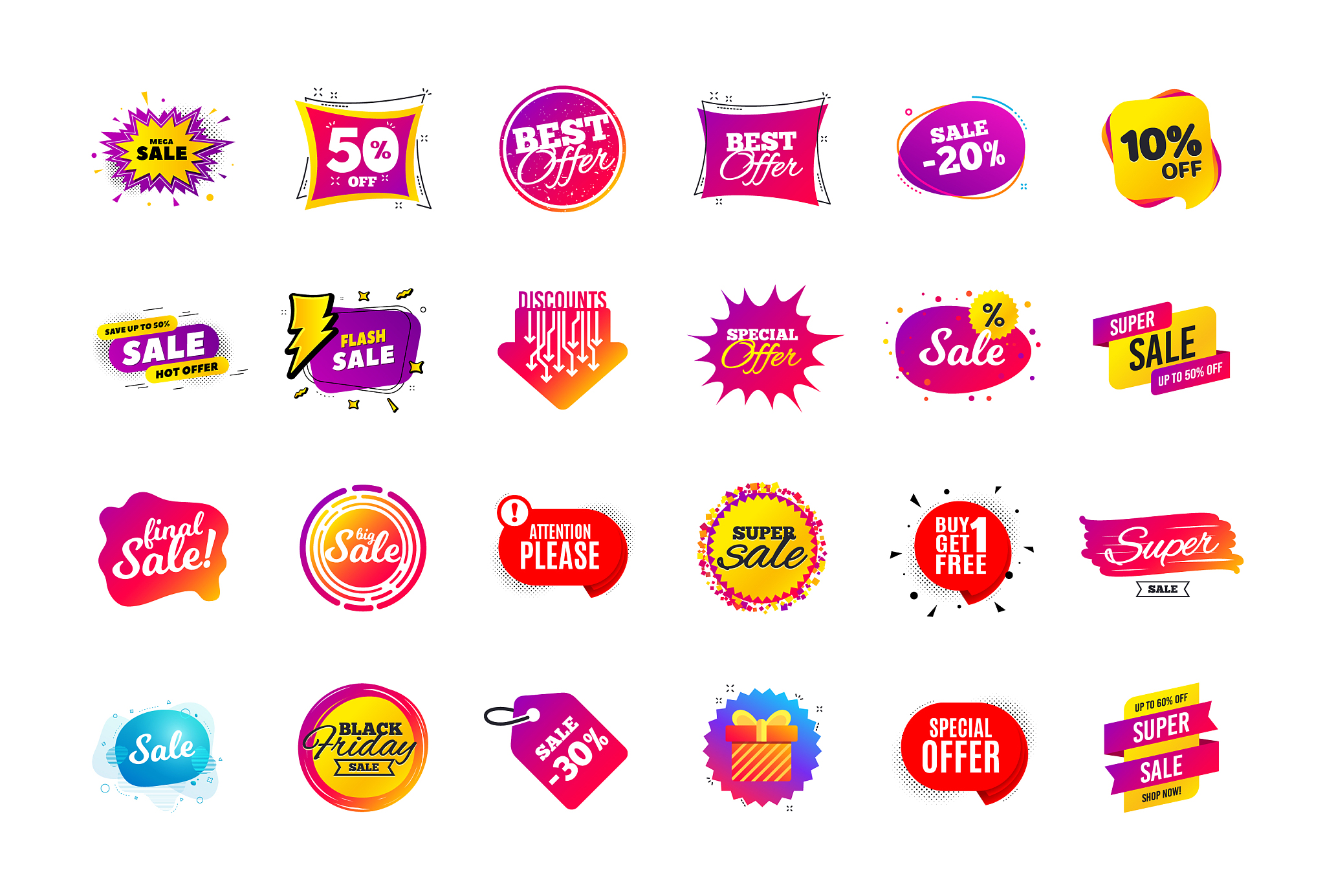 sale banner badge special offer discount tags