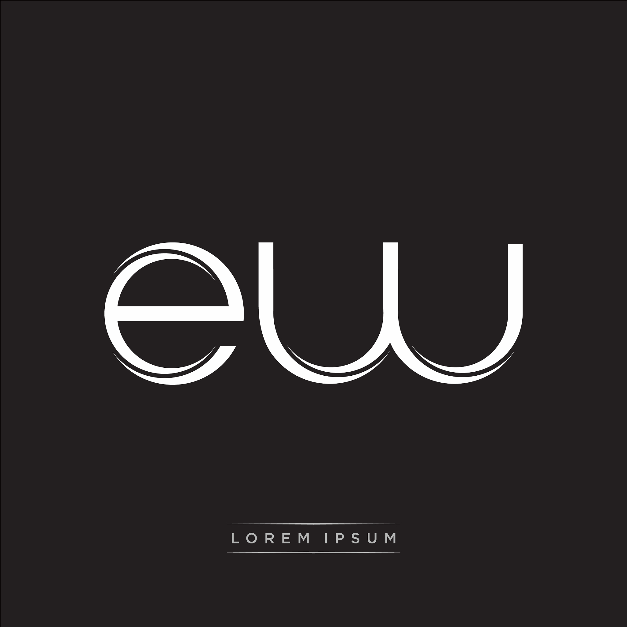 ew initial letter split lowercase logo modern