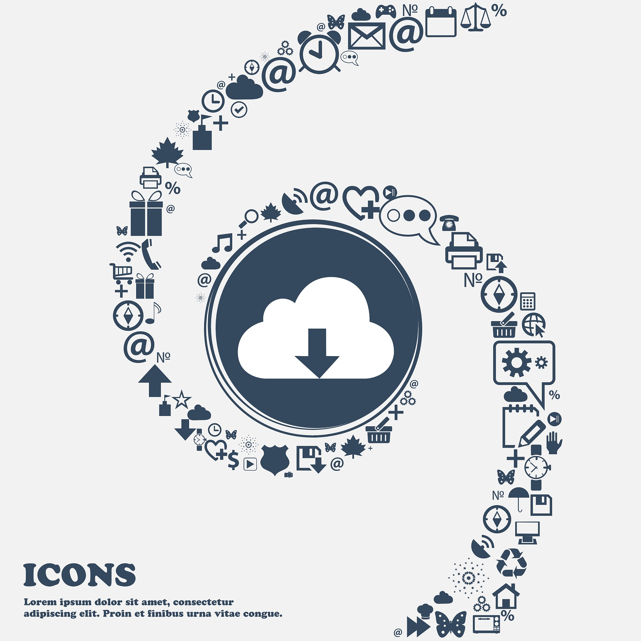 backup icon in the center around the many