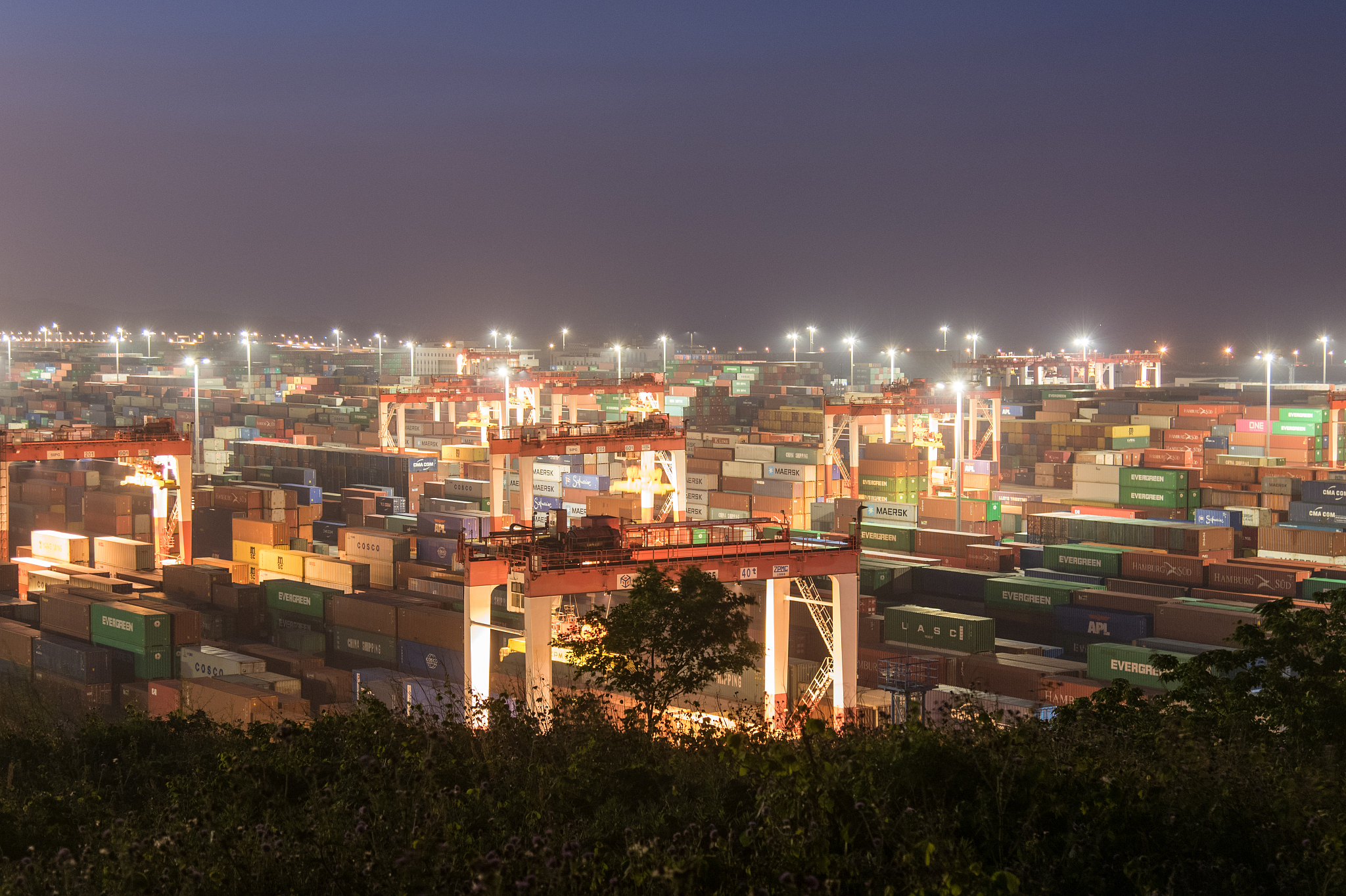 international container terminal in shanghai, china