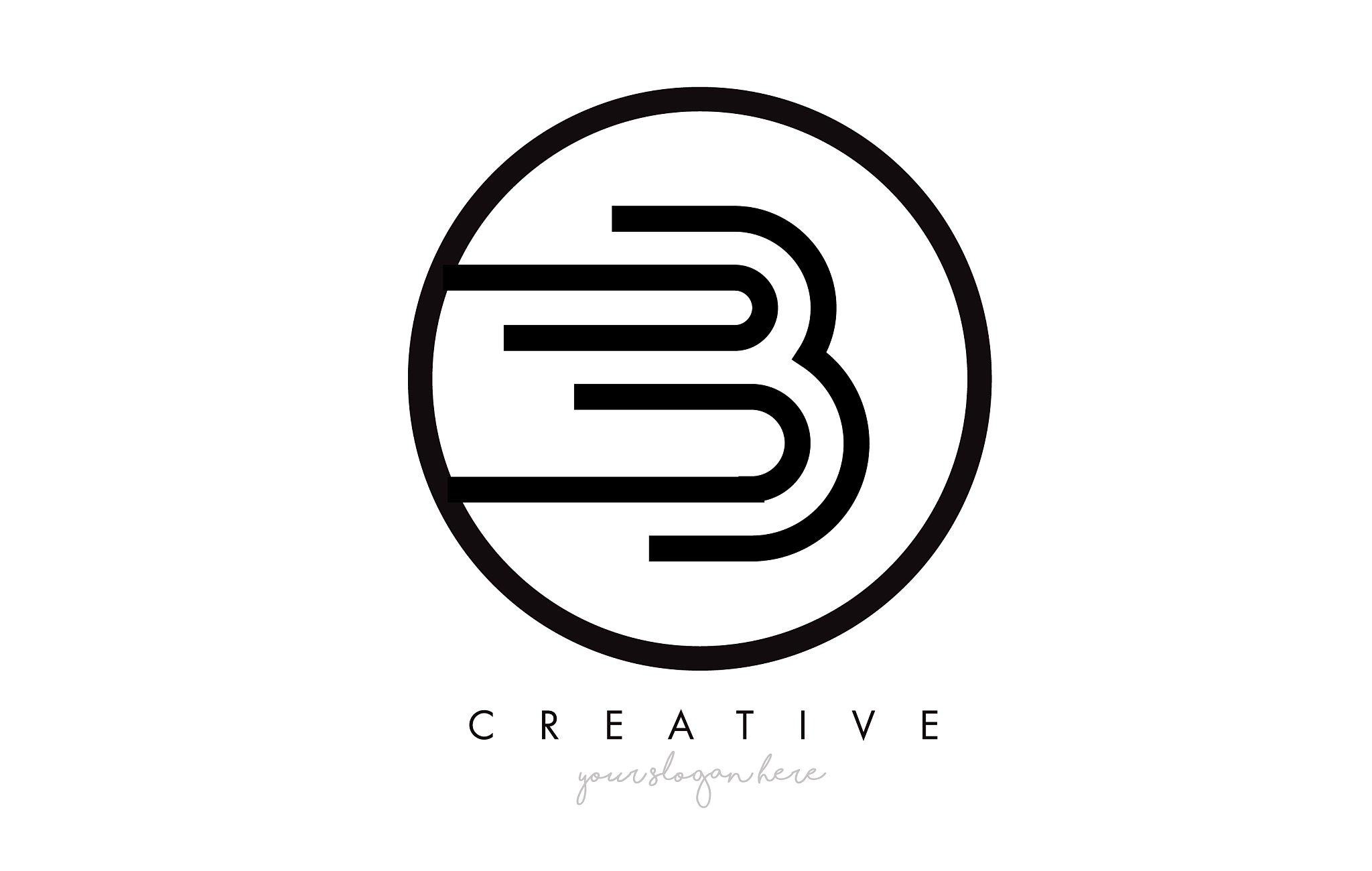 b letter icon logo design with monogram creative