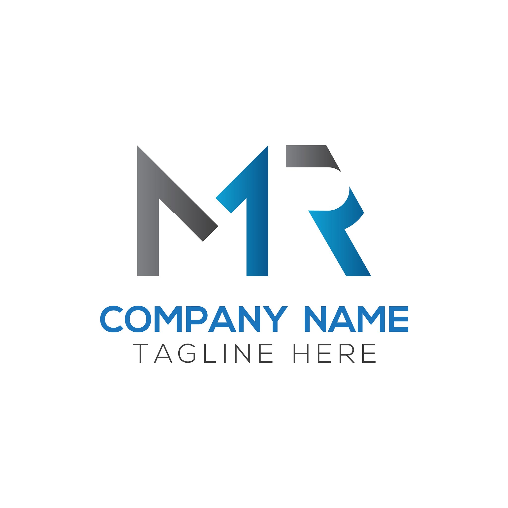initial mr letter logo design template abstract