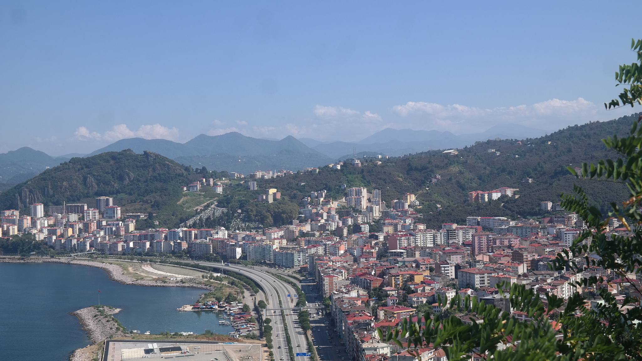 high angle view of city buildings
