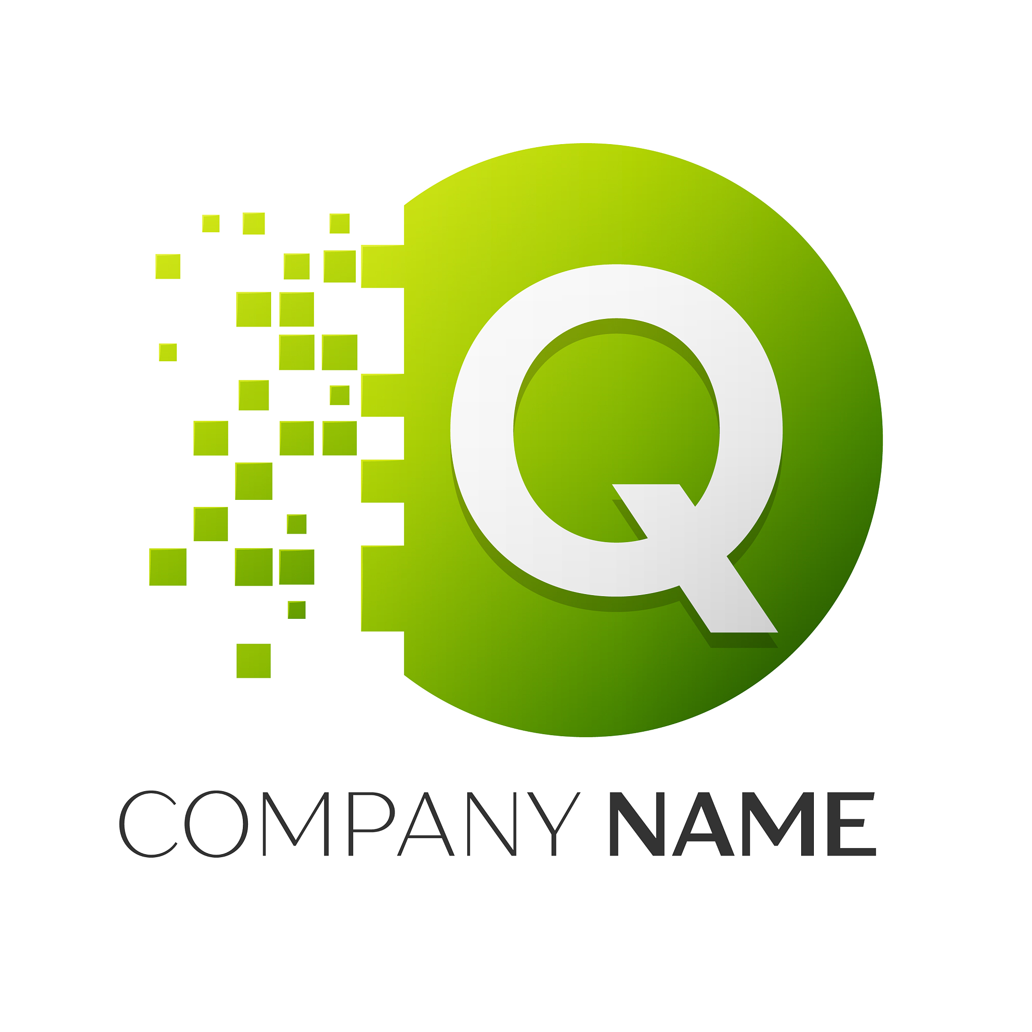 letter q logo symbol in the colorful circle