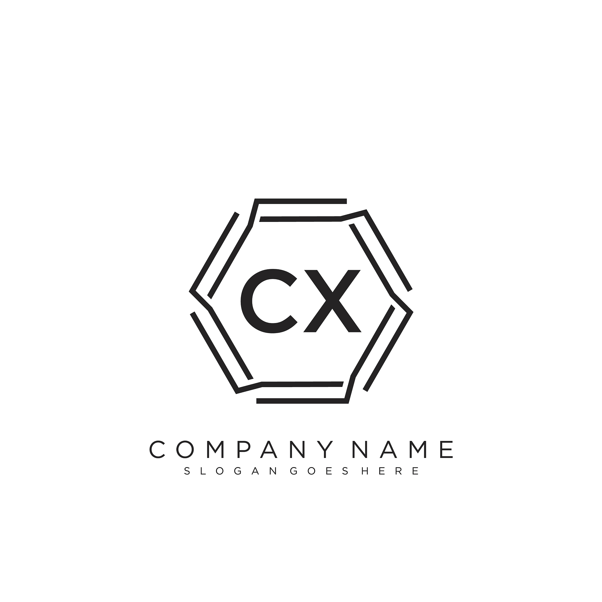 cx initial handwriting logo design