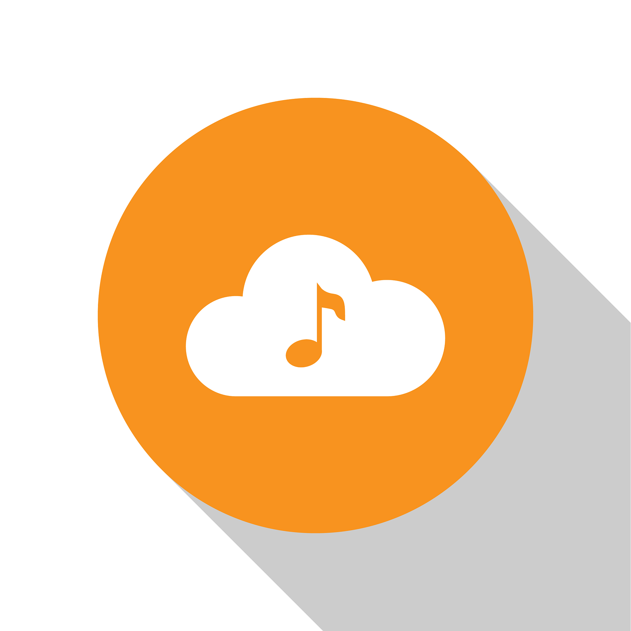 white music streaming service icon isolated on