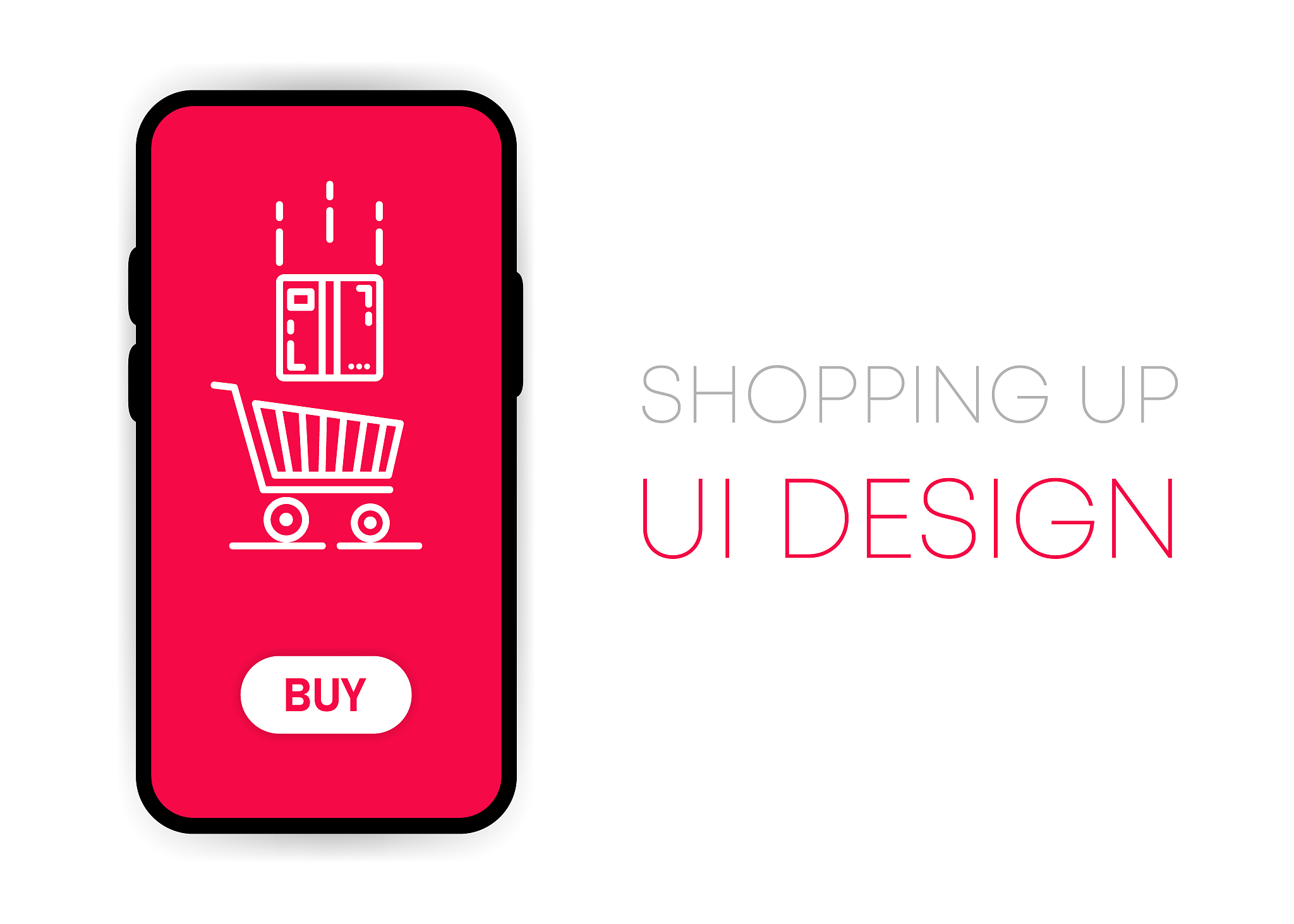 mobile shoping app ui vector mockup on smartphone screen. social