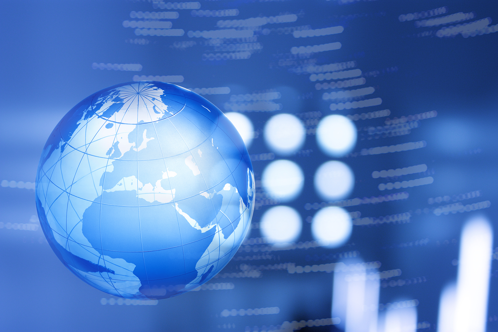 earth globe against blue