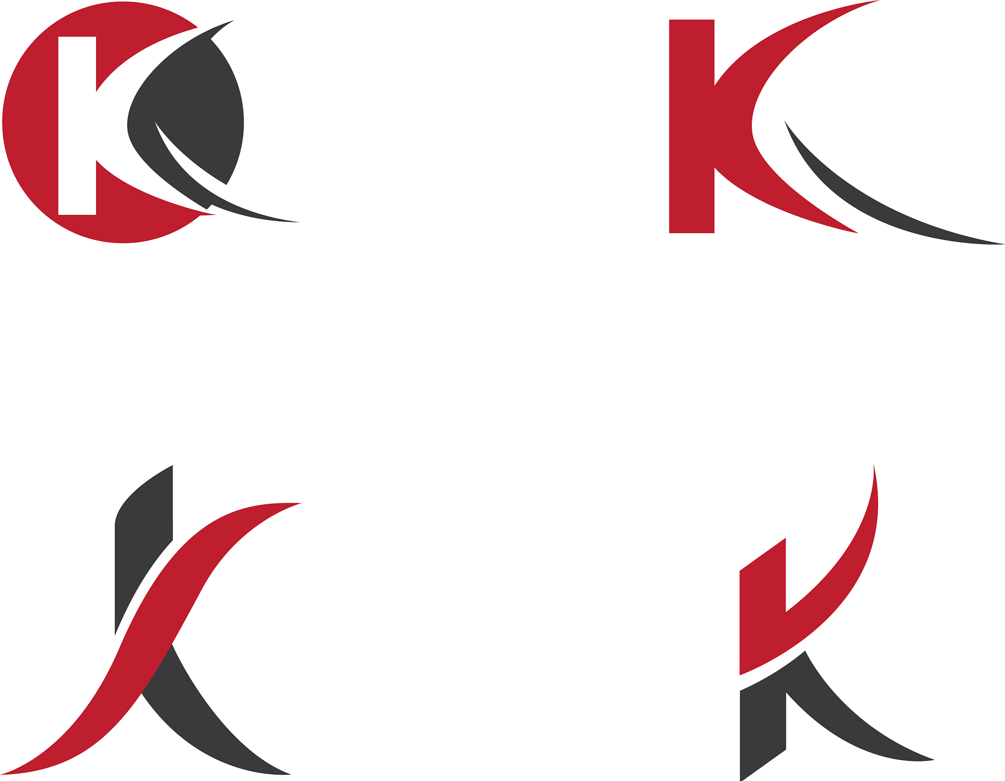 k letter logo template