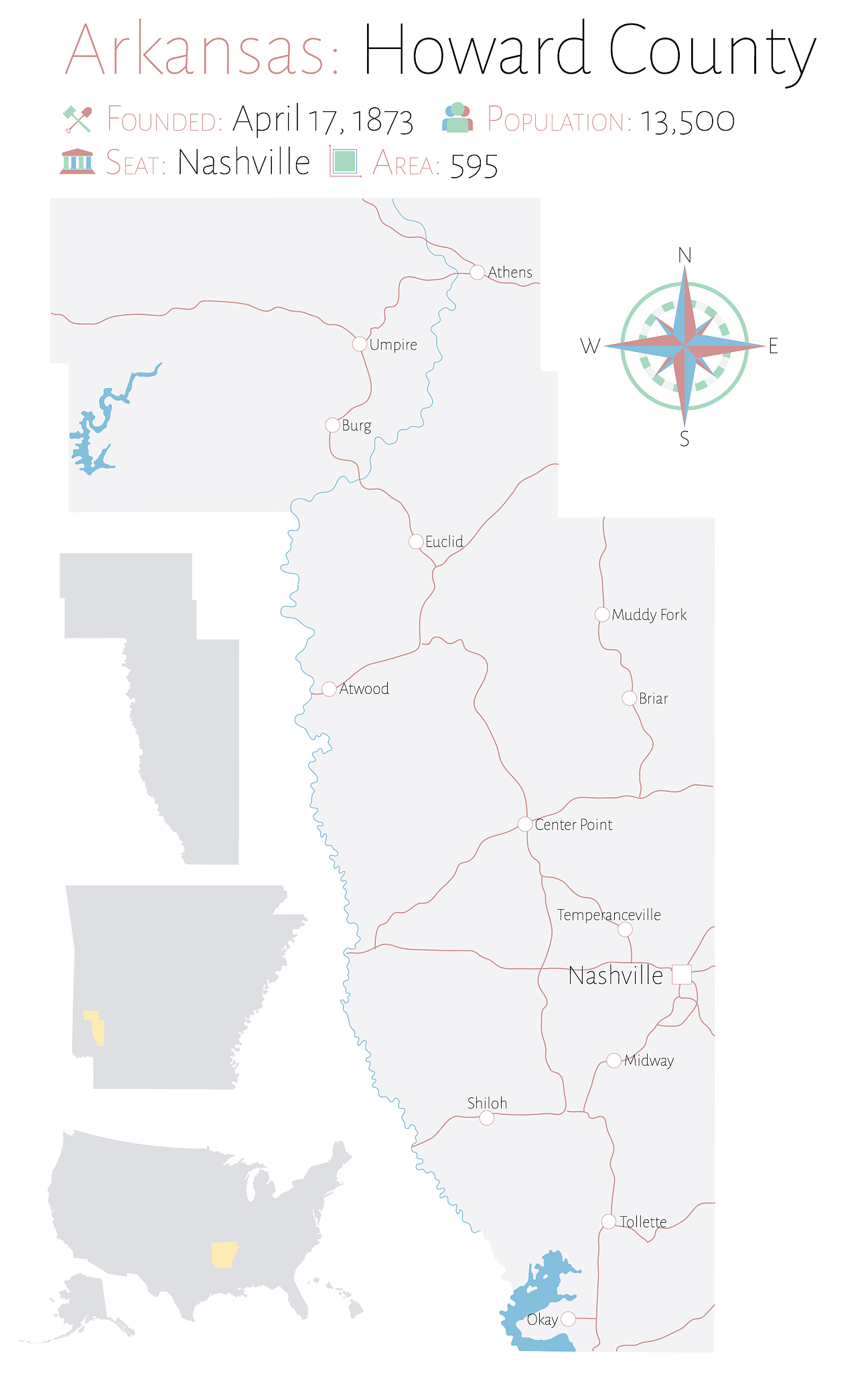 map howard county in arkansas