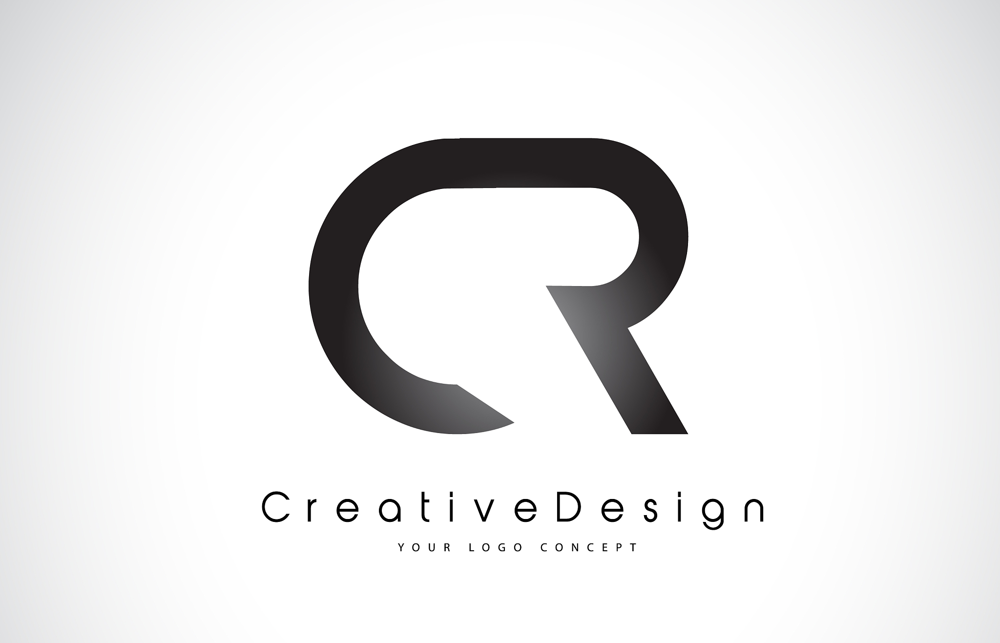 cr c r letter logo design creative icon modern