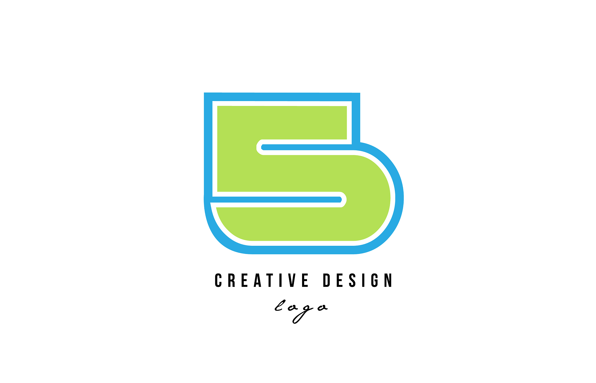 blue green number 5 logo icon design