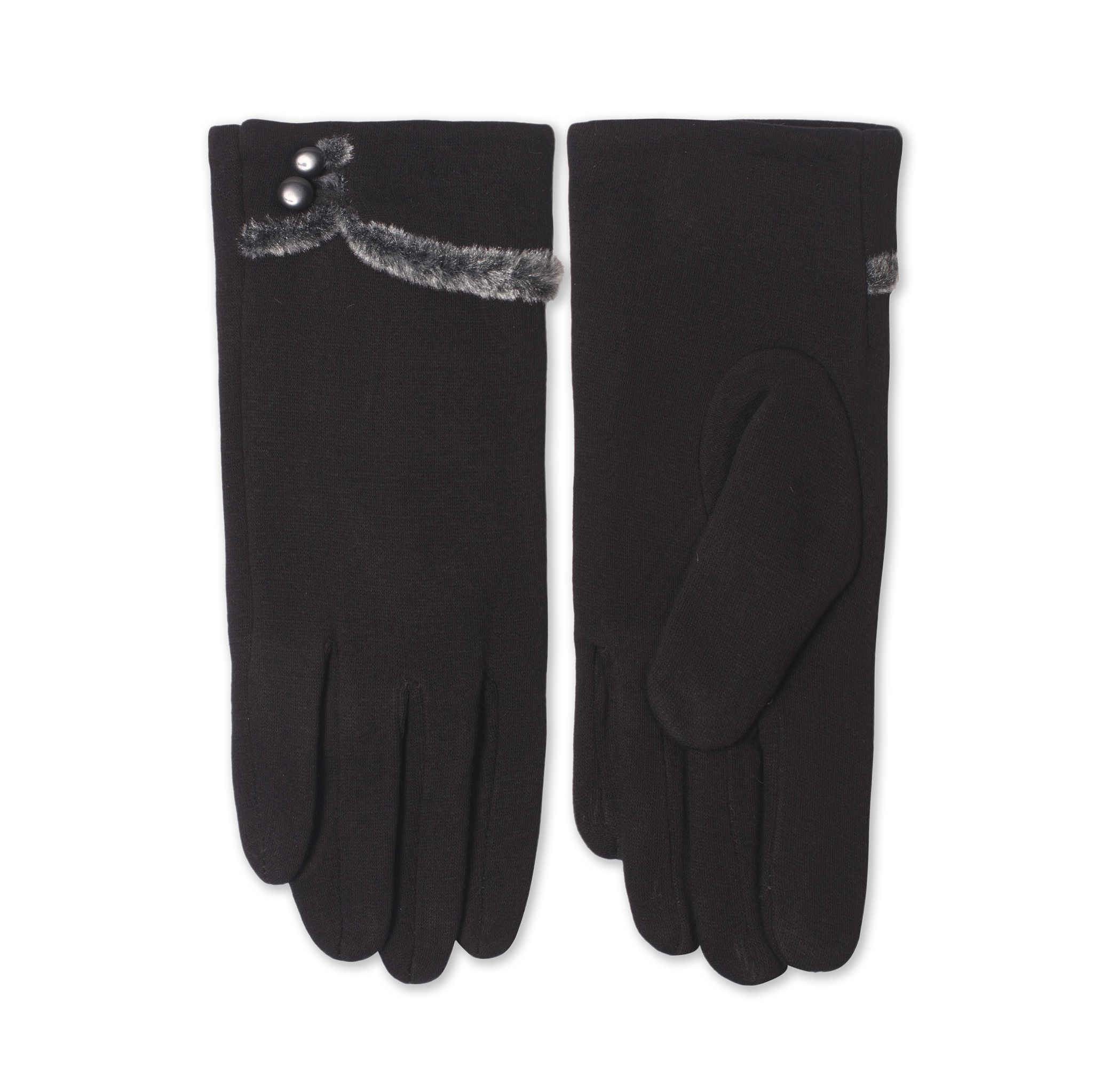 women's black gloves isolated on white