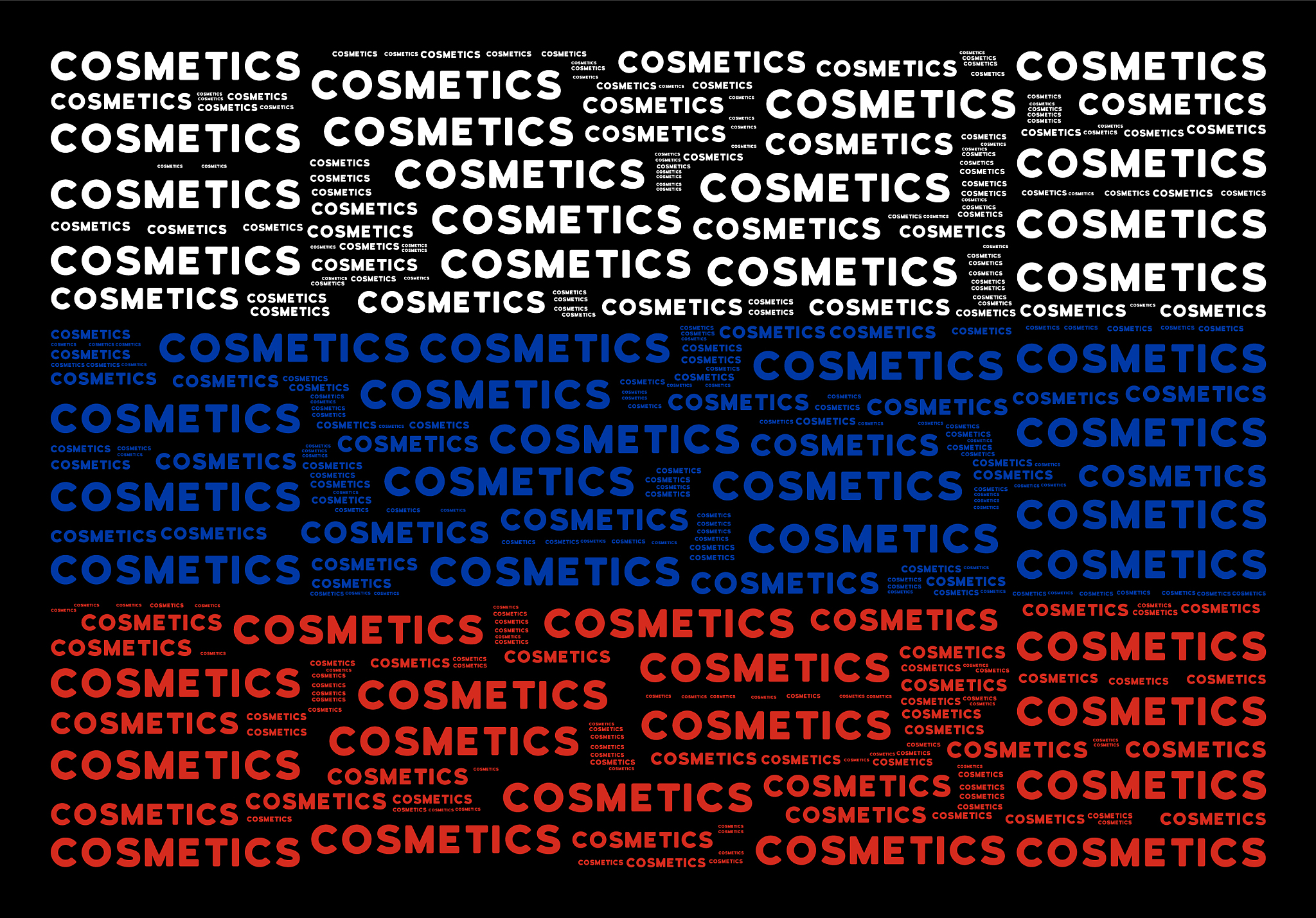 russian flag pattern of cosmetics text items