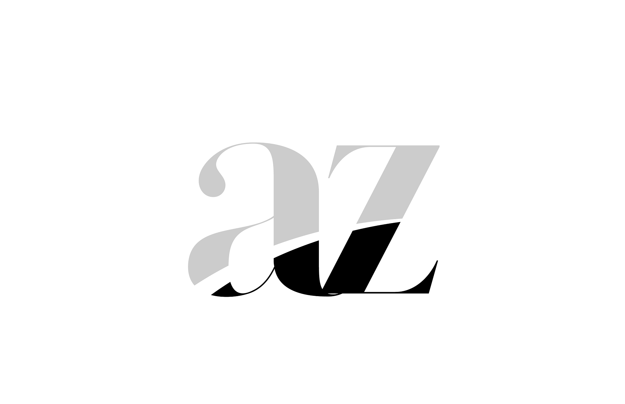 alphabet letter az a z black and white logo icon