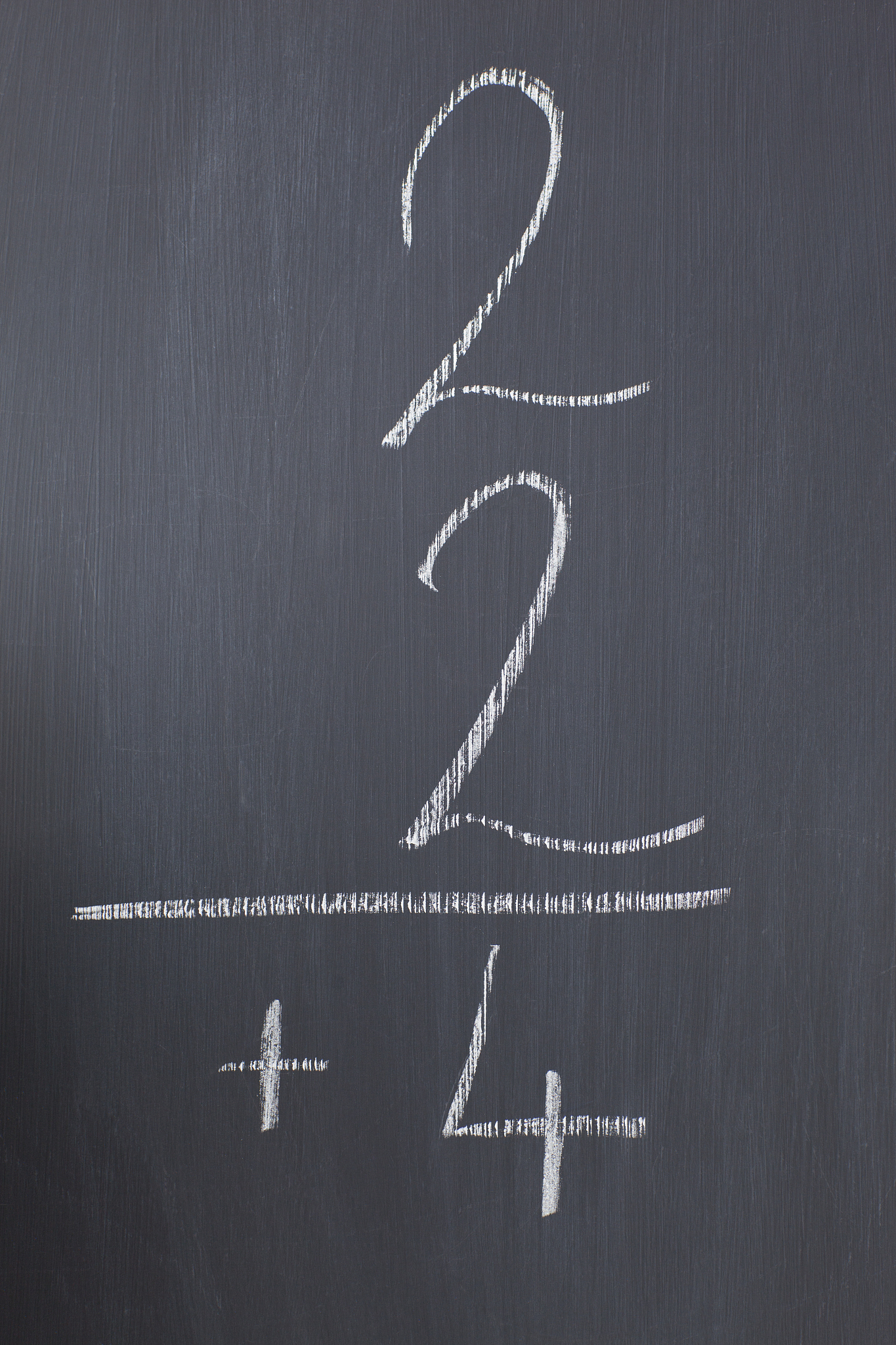 blackboard with a simple addition