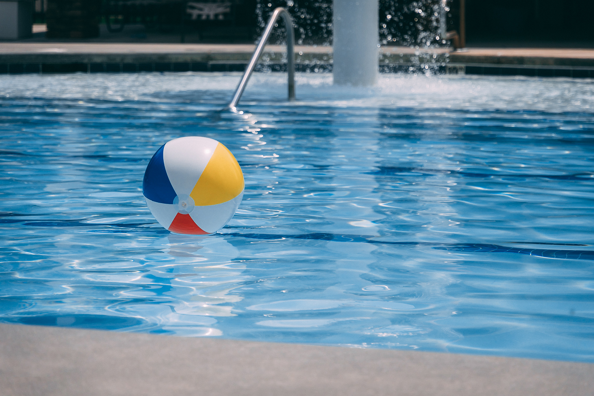 beach ball in pool