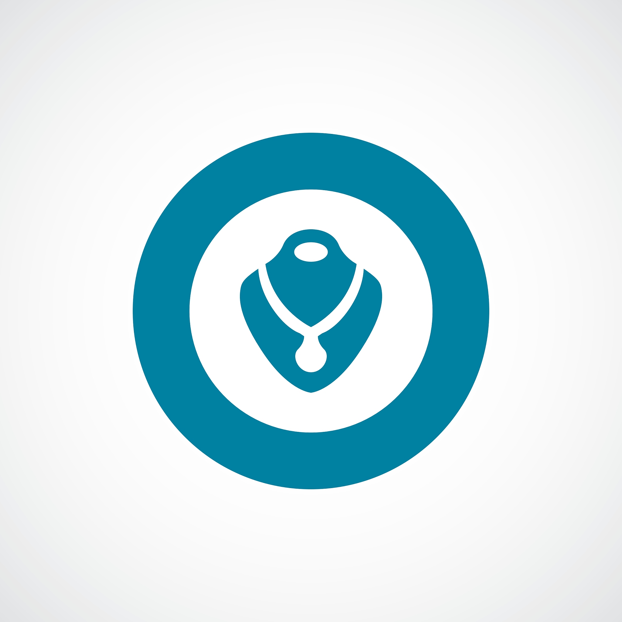 necklace bold blue border circle icon