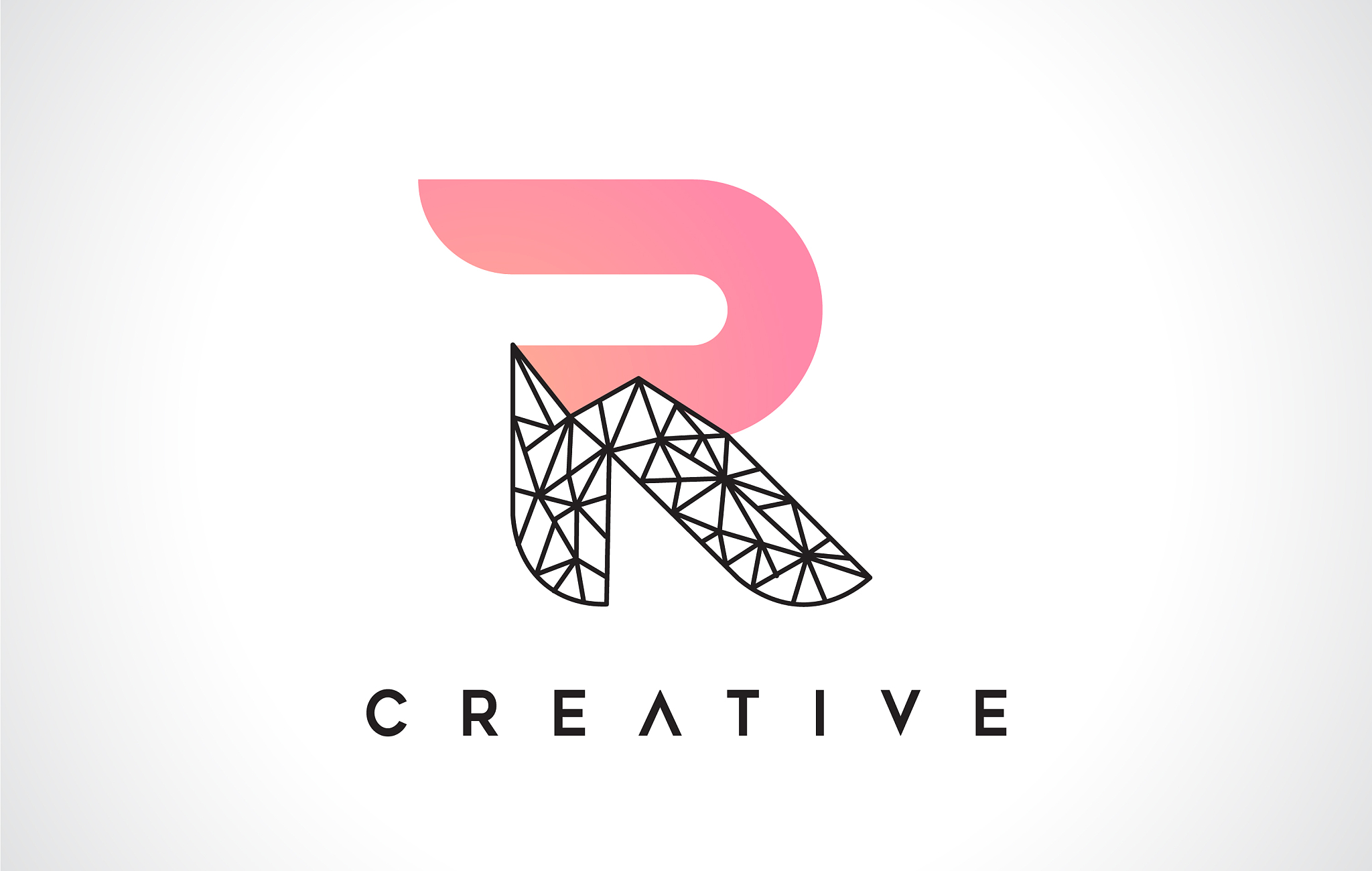 letter r beauty logo r letter design with origami