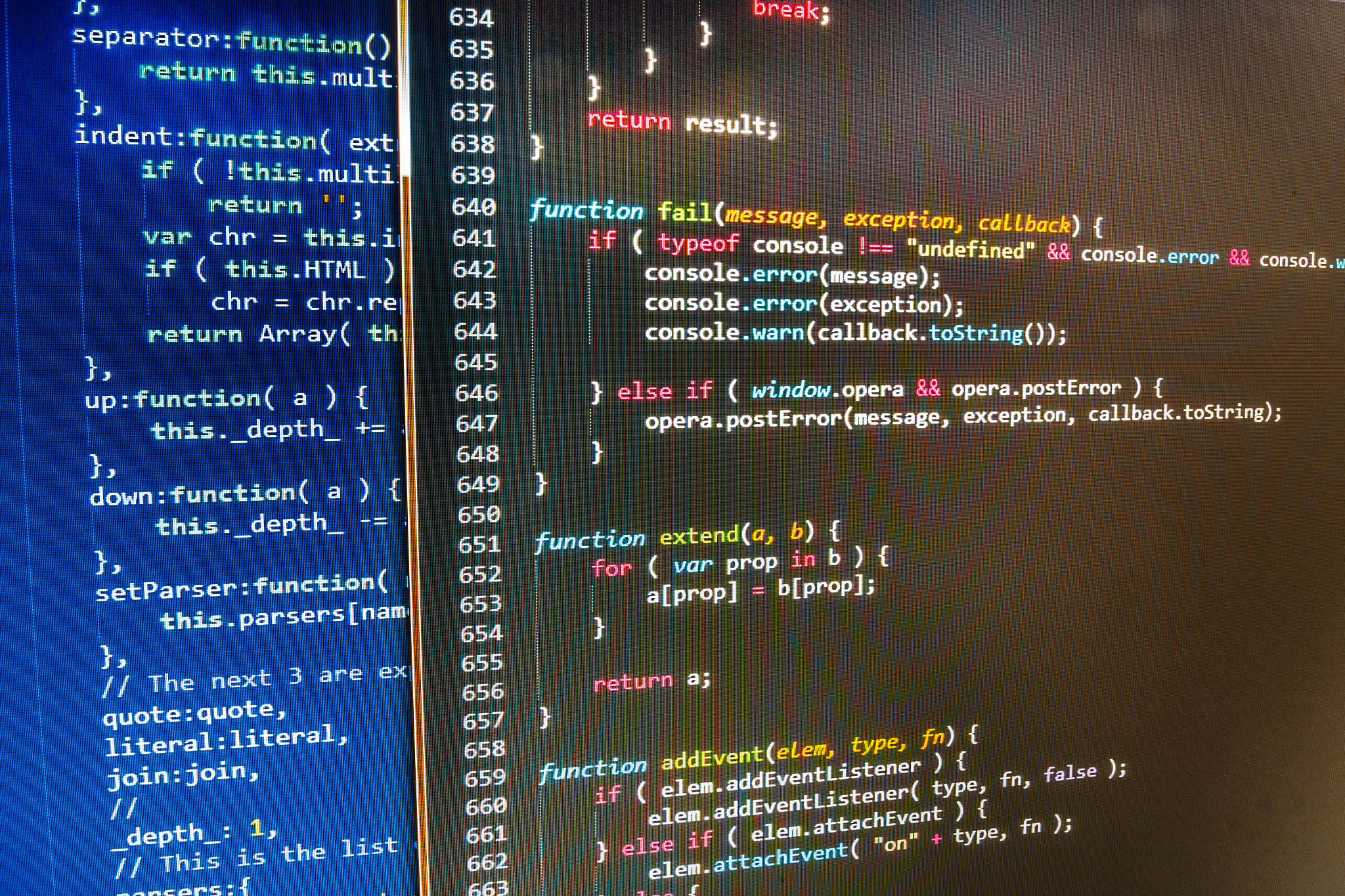 software developer programming code on computer
