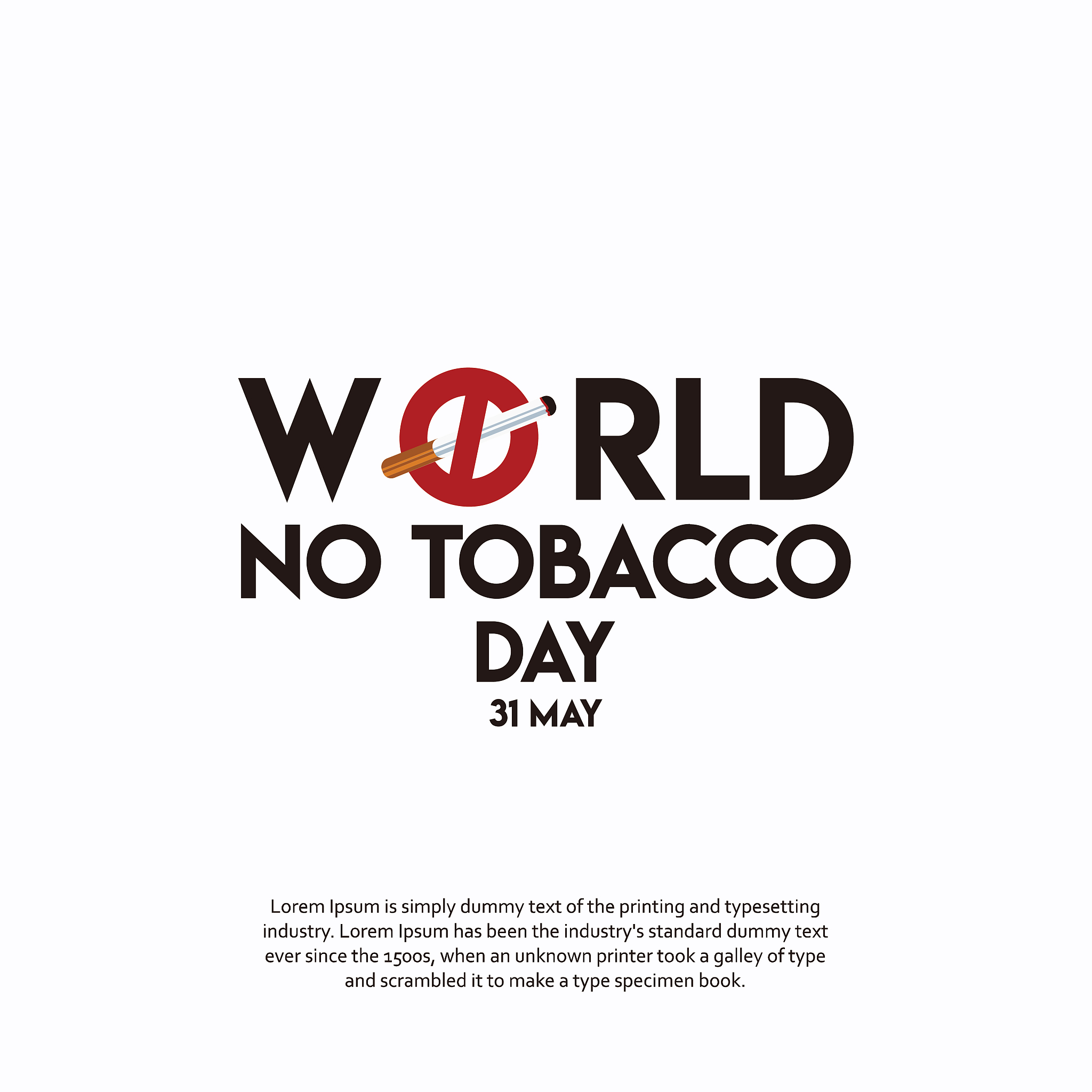 world no tobacco day vector template design illustration