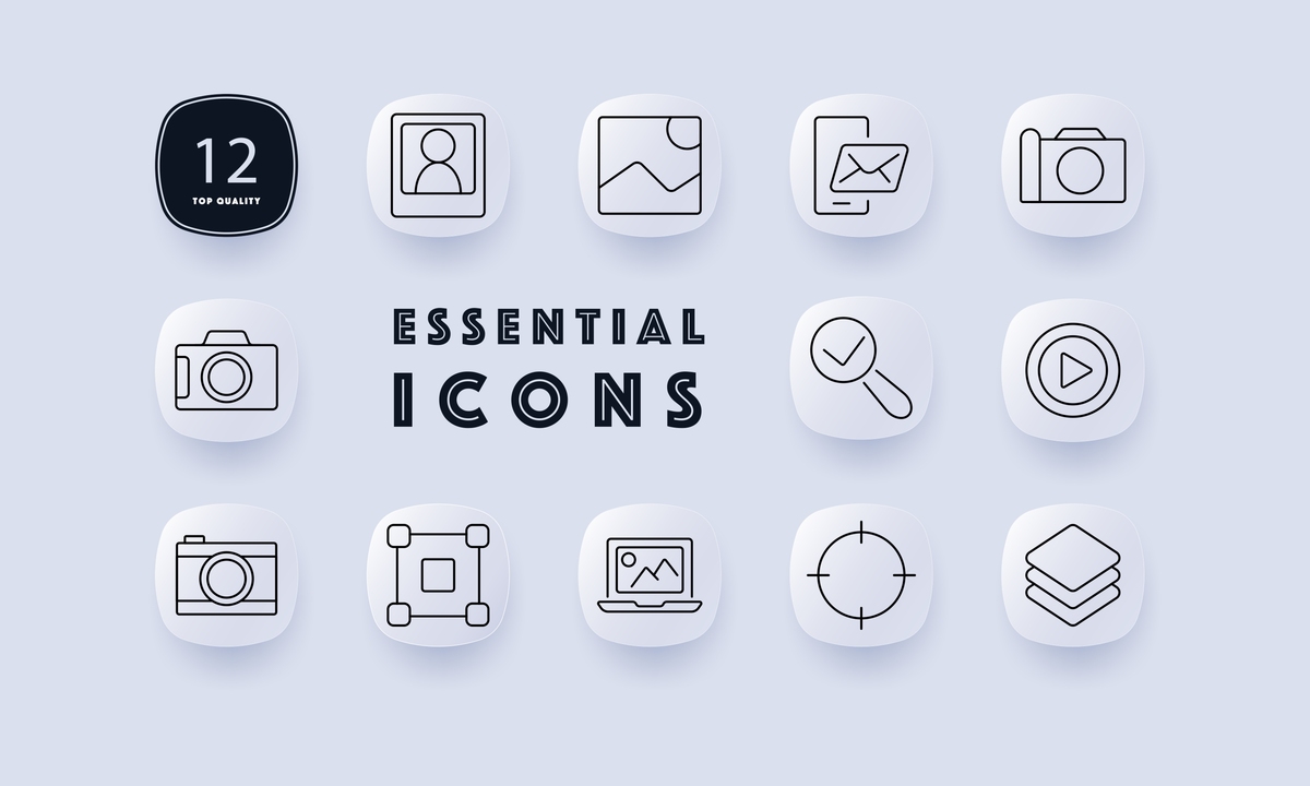 HTML Header with Icons, Search Box, and SVG Icon