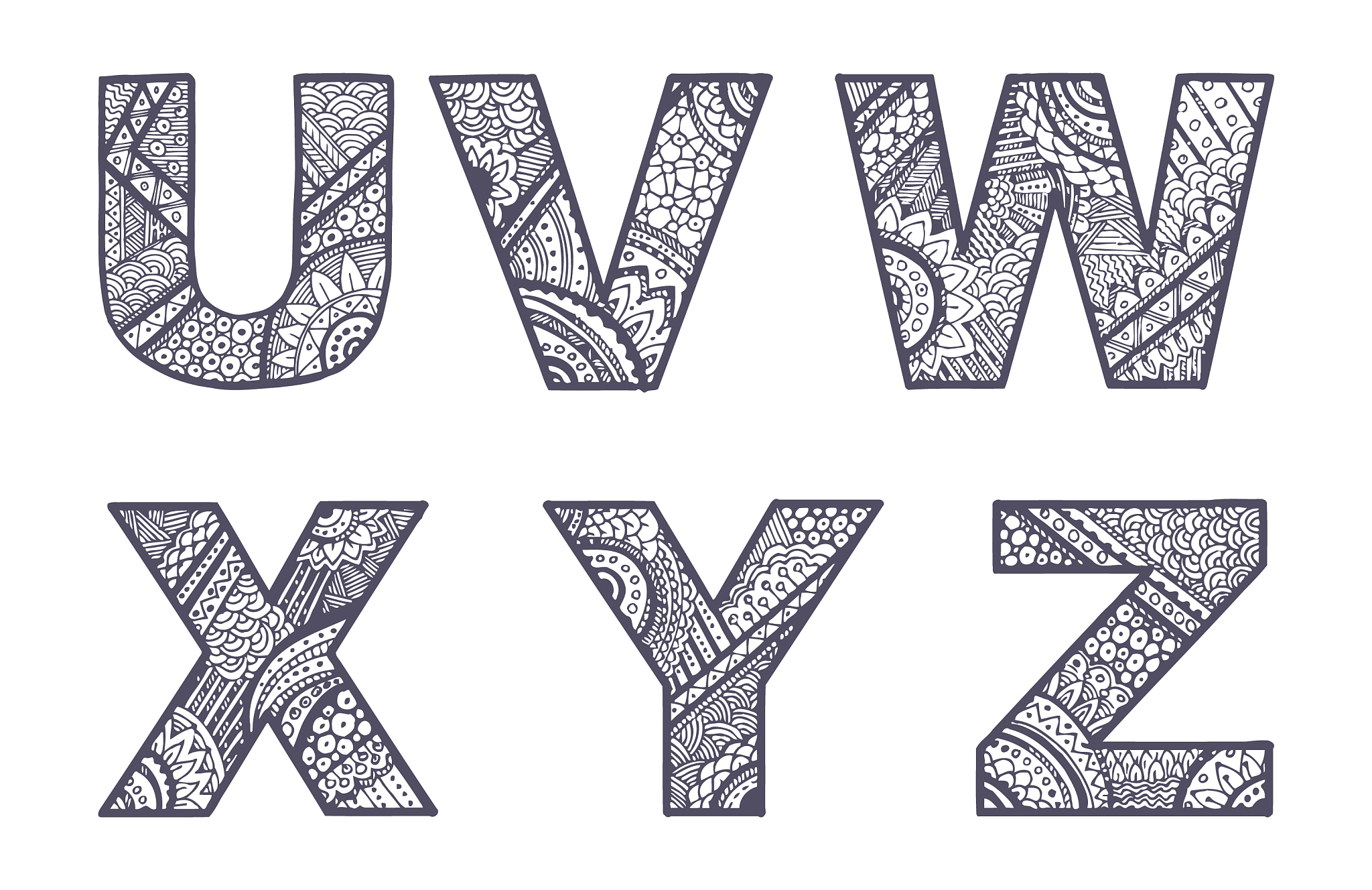 letters set u-z