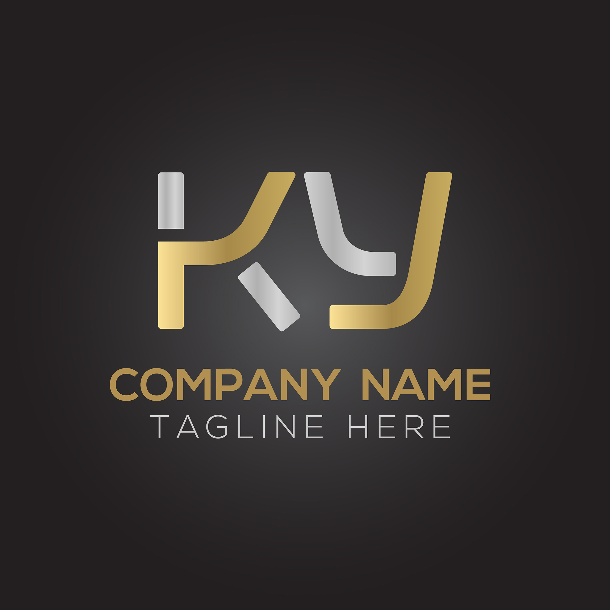 initial alphabet ky logo design template abstract